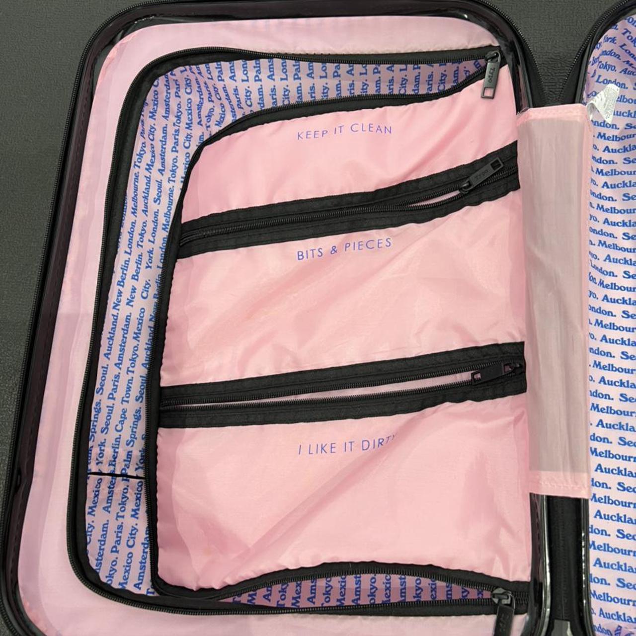 Carry on luggage pink suitcase by typo. 35 cm by 48 cm. Depop