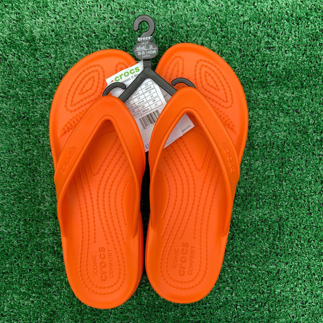 Orange crocs flip flops🧡 BRAND NEW FREE... Depop