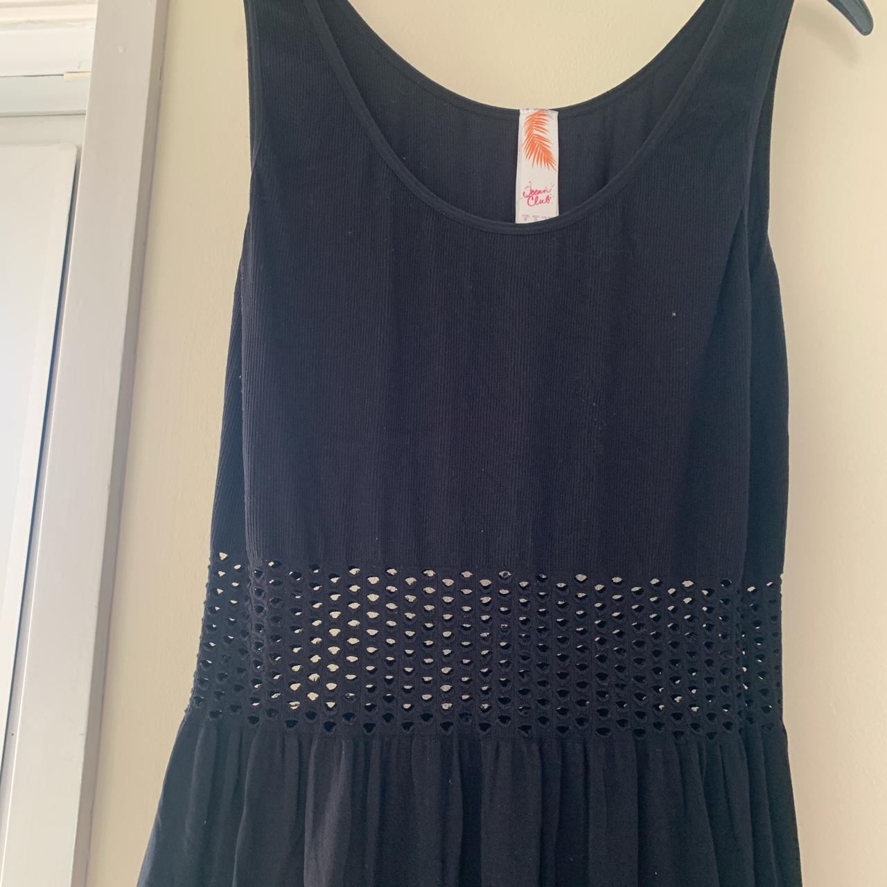 Primark black maxi beach dress with mesh middle section - Depop