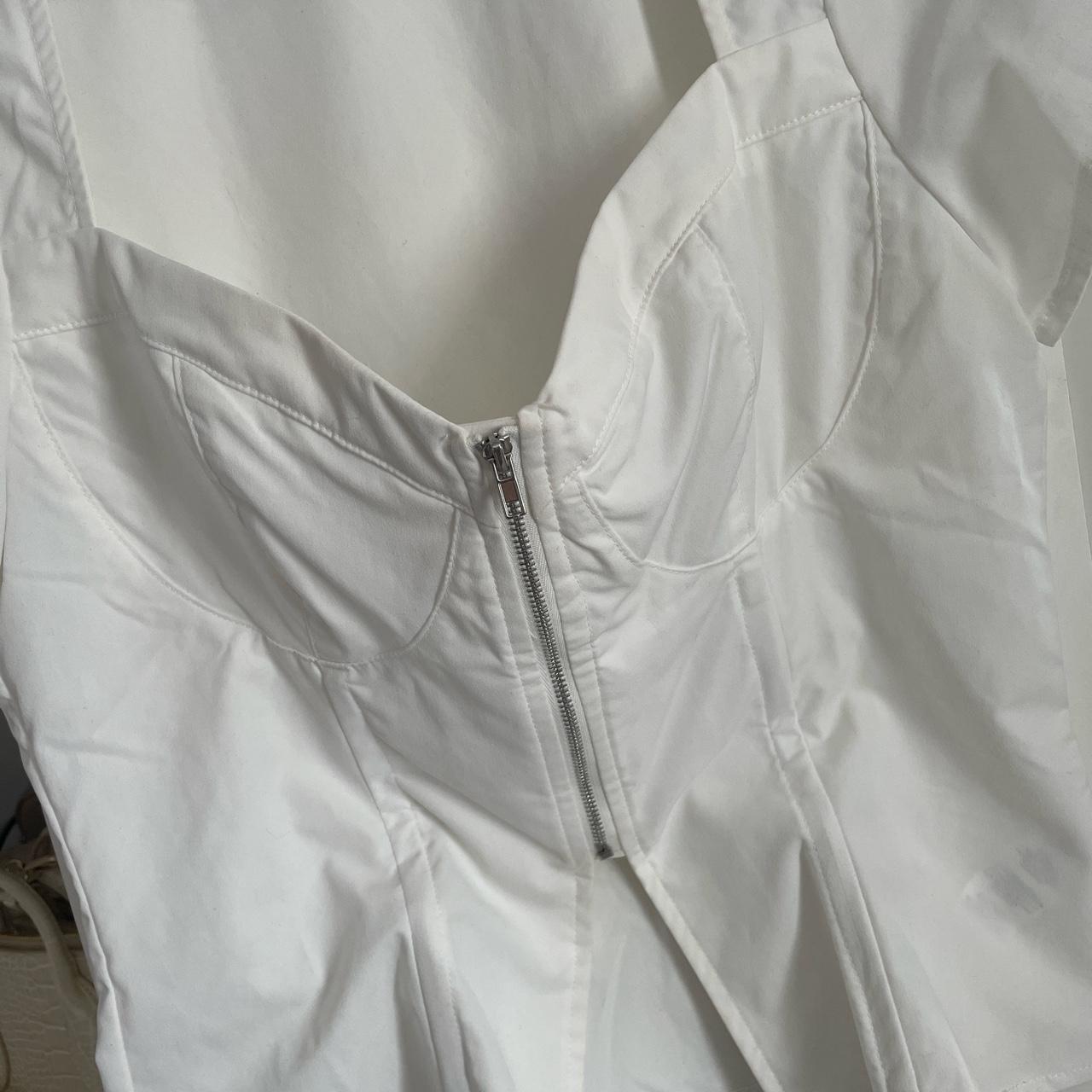 PLT white corset top with zip. UK size 12. Worn... - Depop