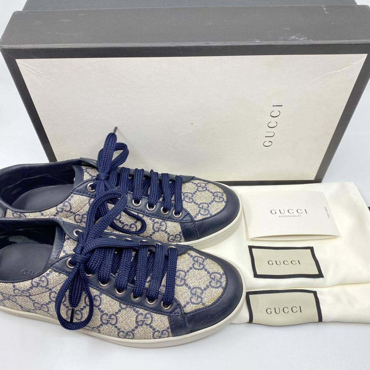 Gucci Women's Cream and Navy Trainers (2)