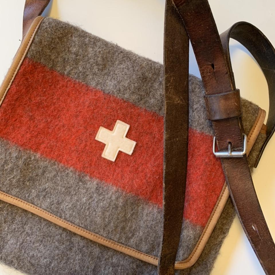 Vintage Karlen Torbel orders Swiss Large Messenger Bag Wool & Leather