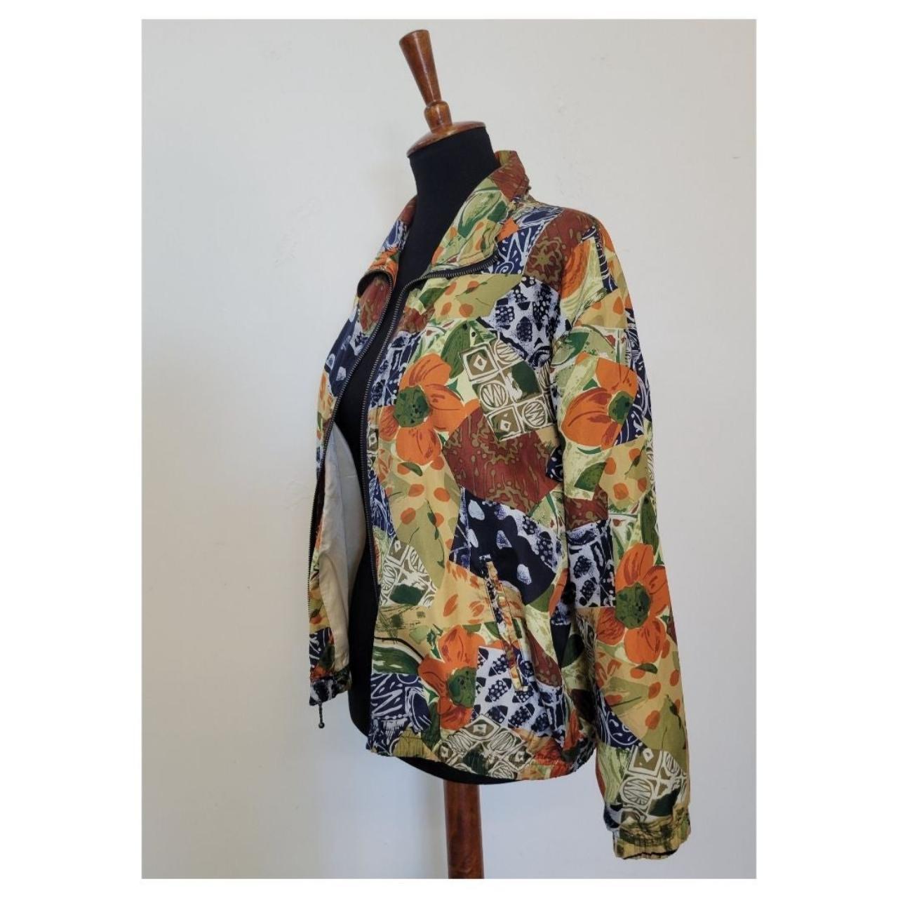 Vintage 1990's Silk Windbreaker Jacket by EVR. ... - Depop