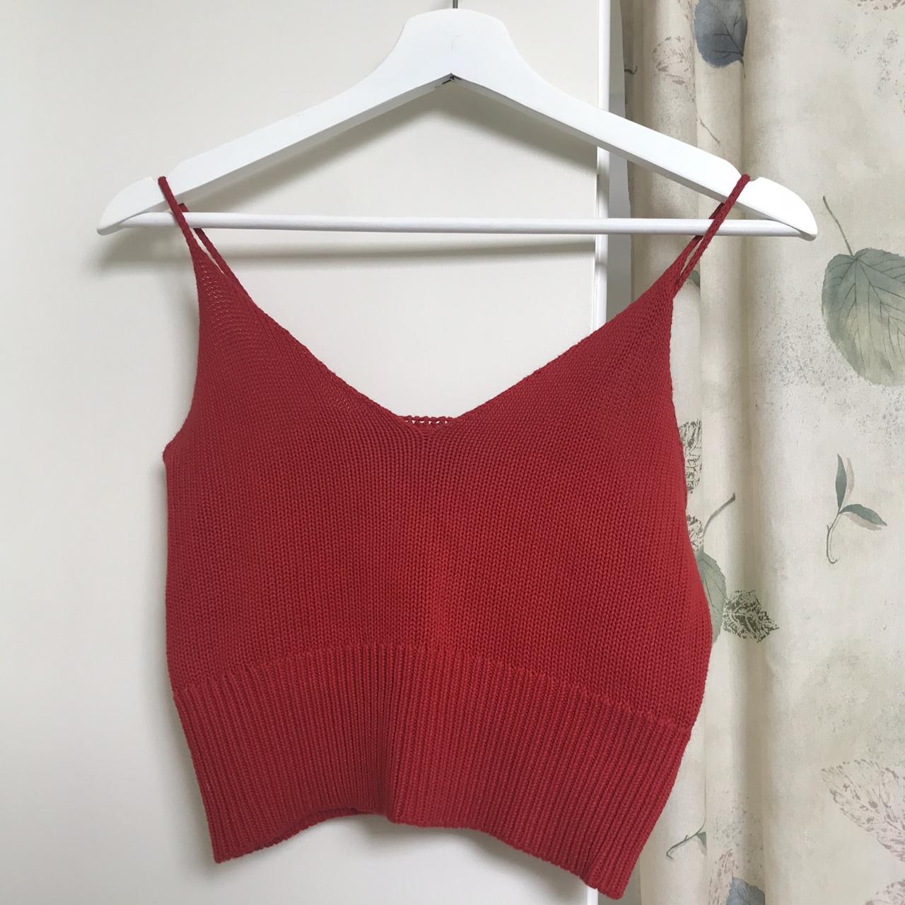 Brandy Melville red crop top. One size. Best fits - Depop