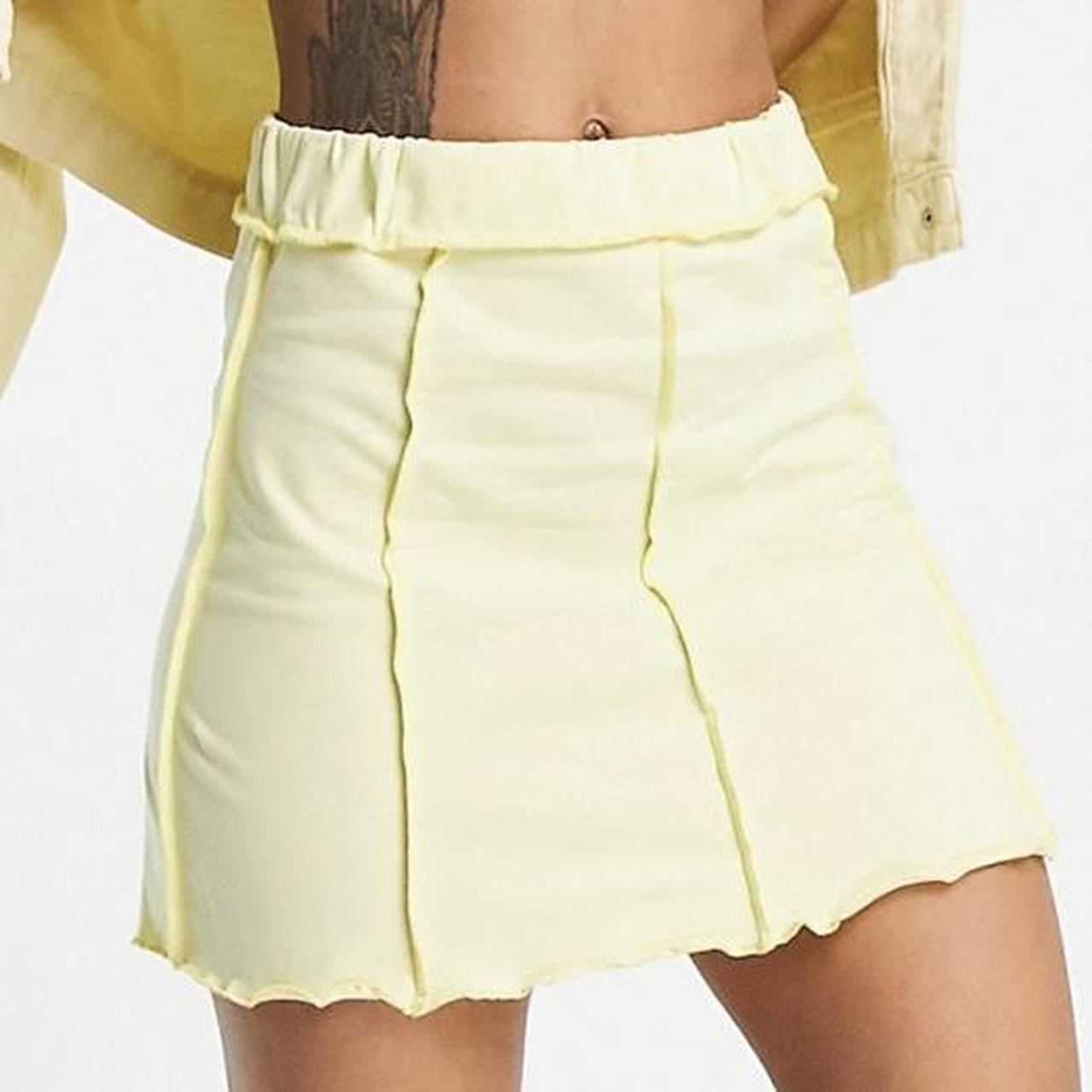 ASYOU seam detail co ord mini skirt in yellow with... - Depop