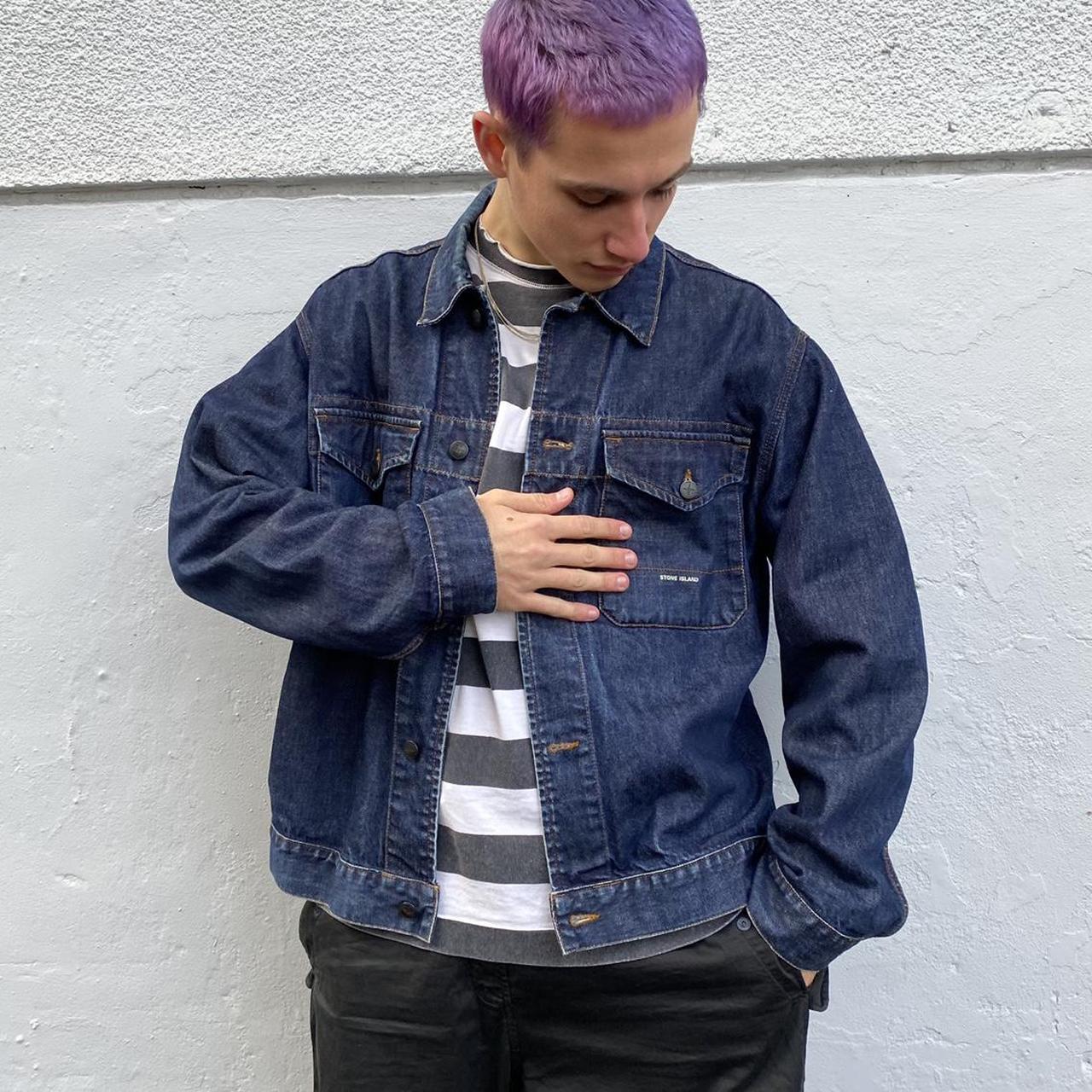 stone coloured denim jacket