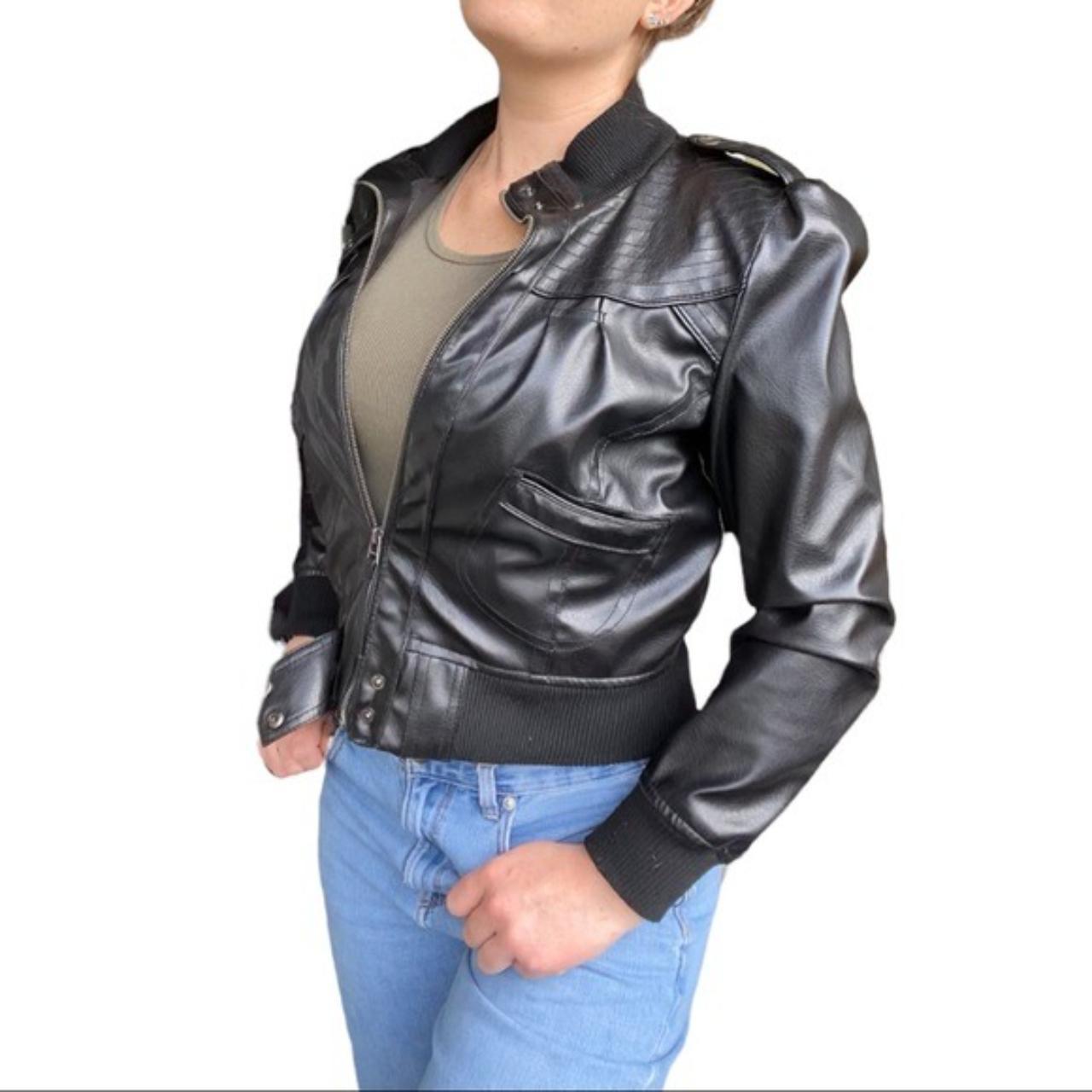 juniors leather bomber jacket