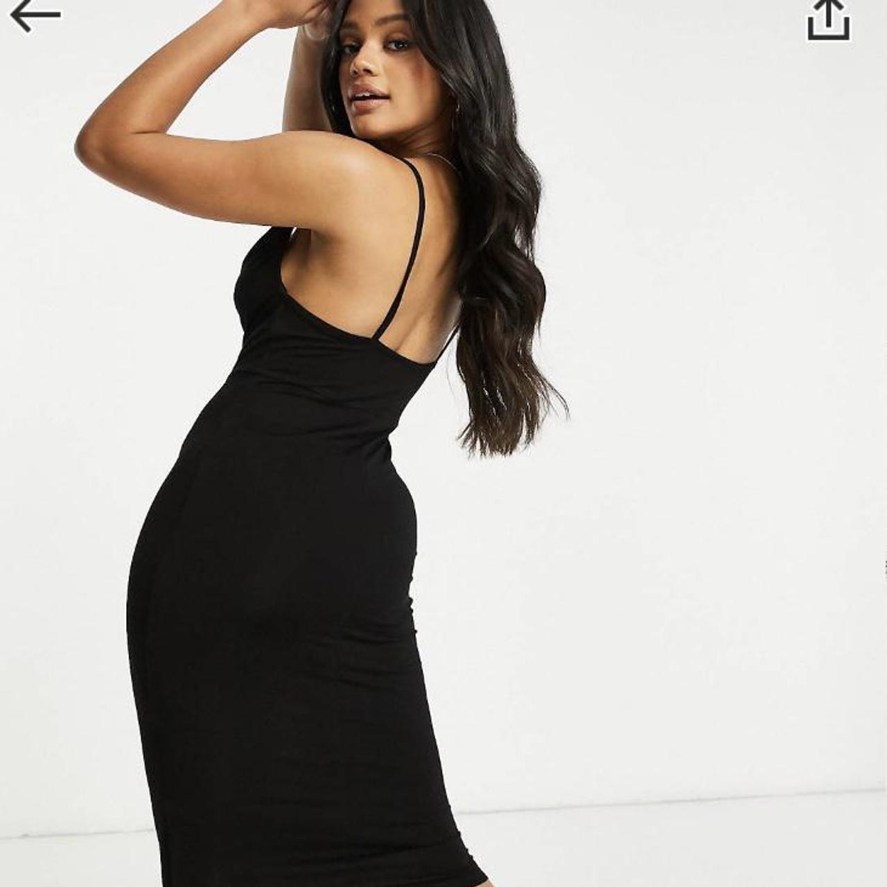 ASOS - cami cowl neck midi dress in black - worn... - Depop