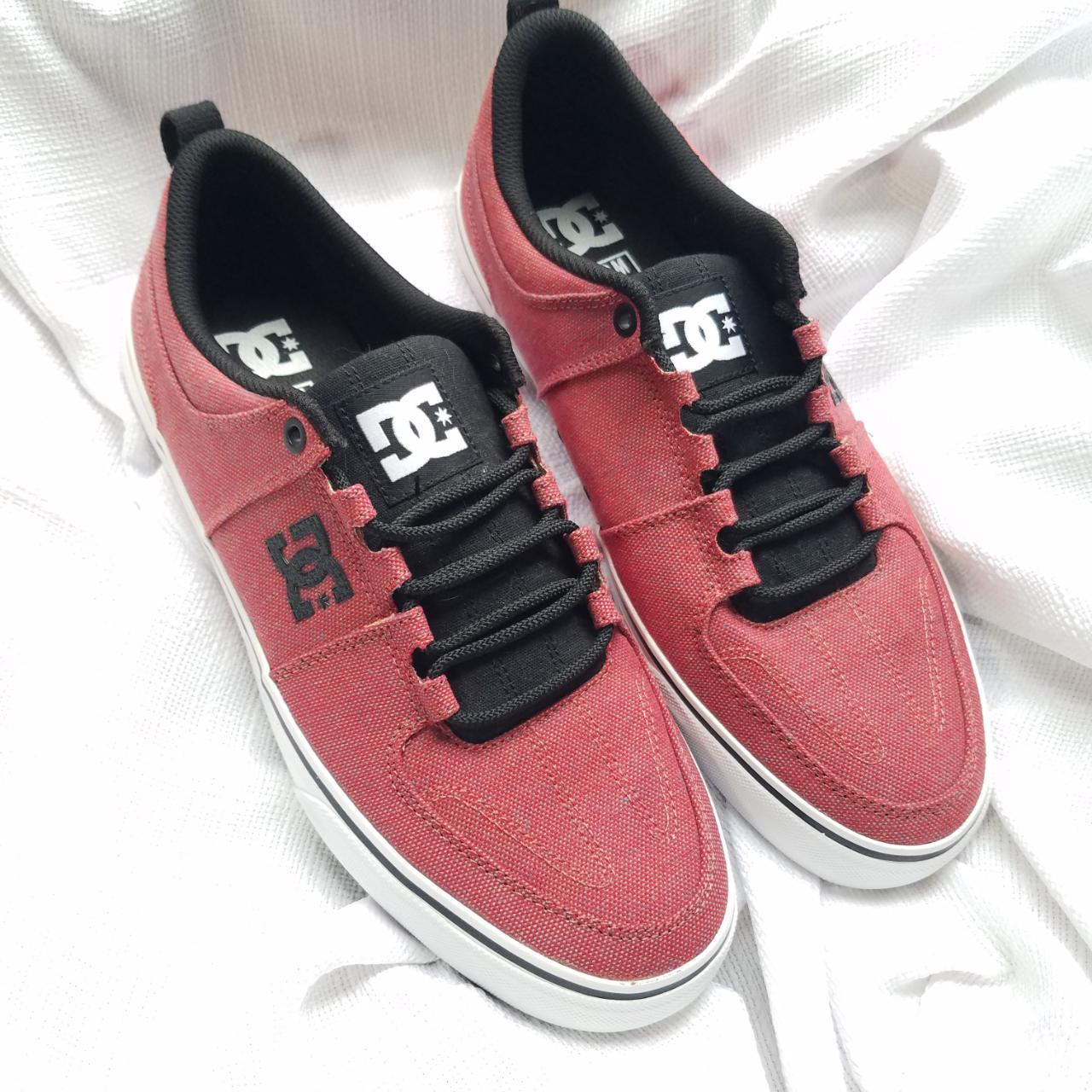 DC Shoes Men's Red and Burgundy Trainers | Depop