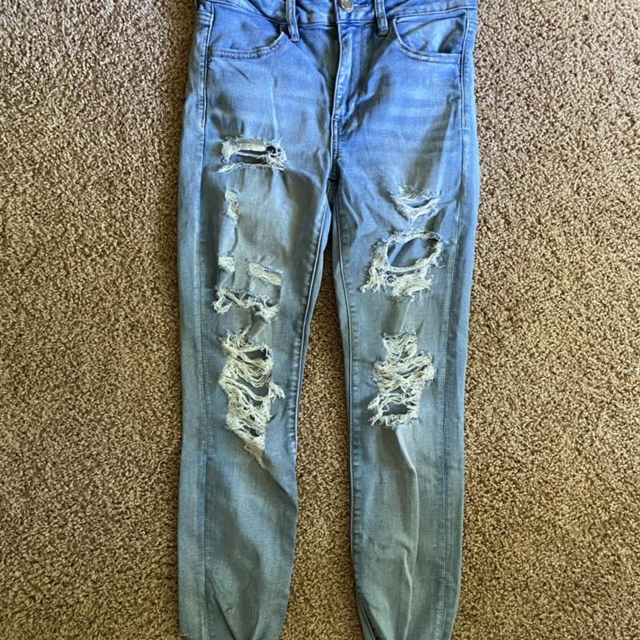 american eagle light wash ripped jeans