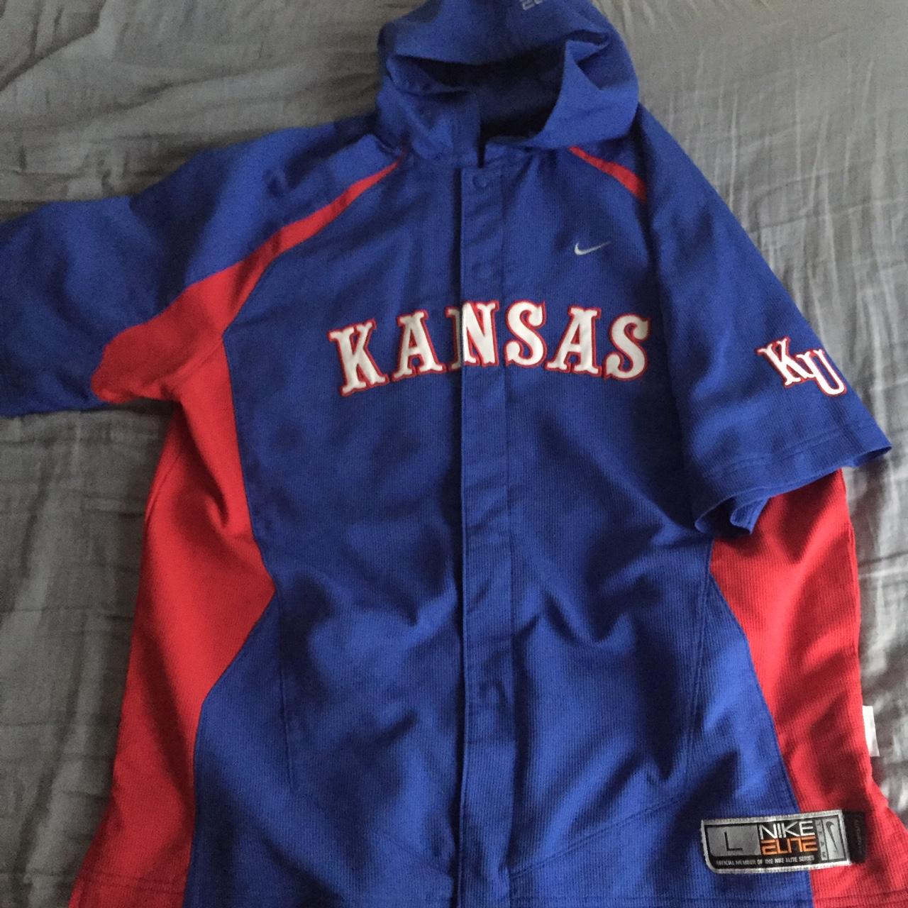 Vintage Nike Kansas Jayhawks Nike Elite Jersey  - Depop