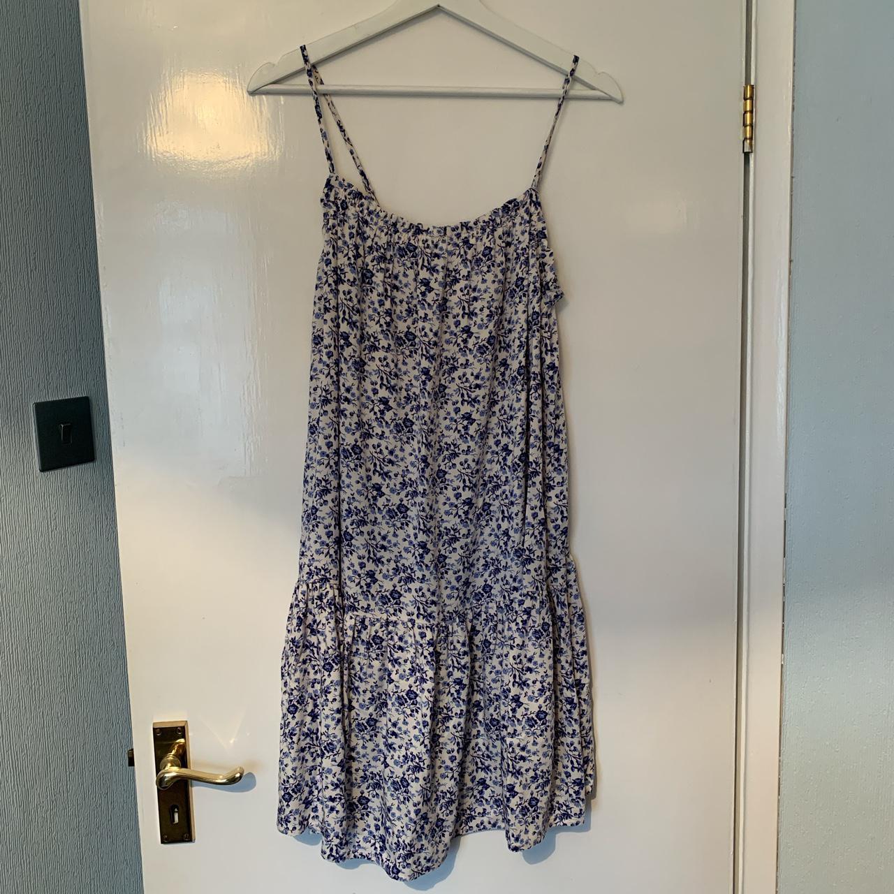 H&M Women's Blue and White Dress | Depop