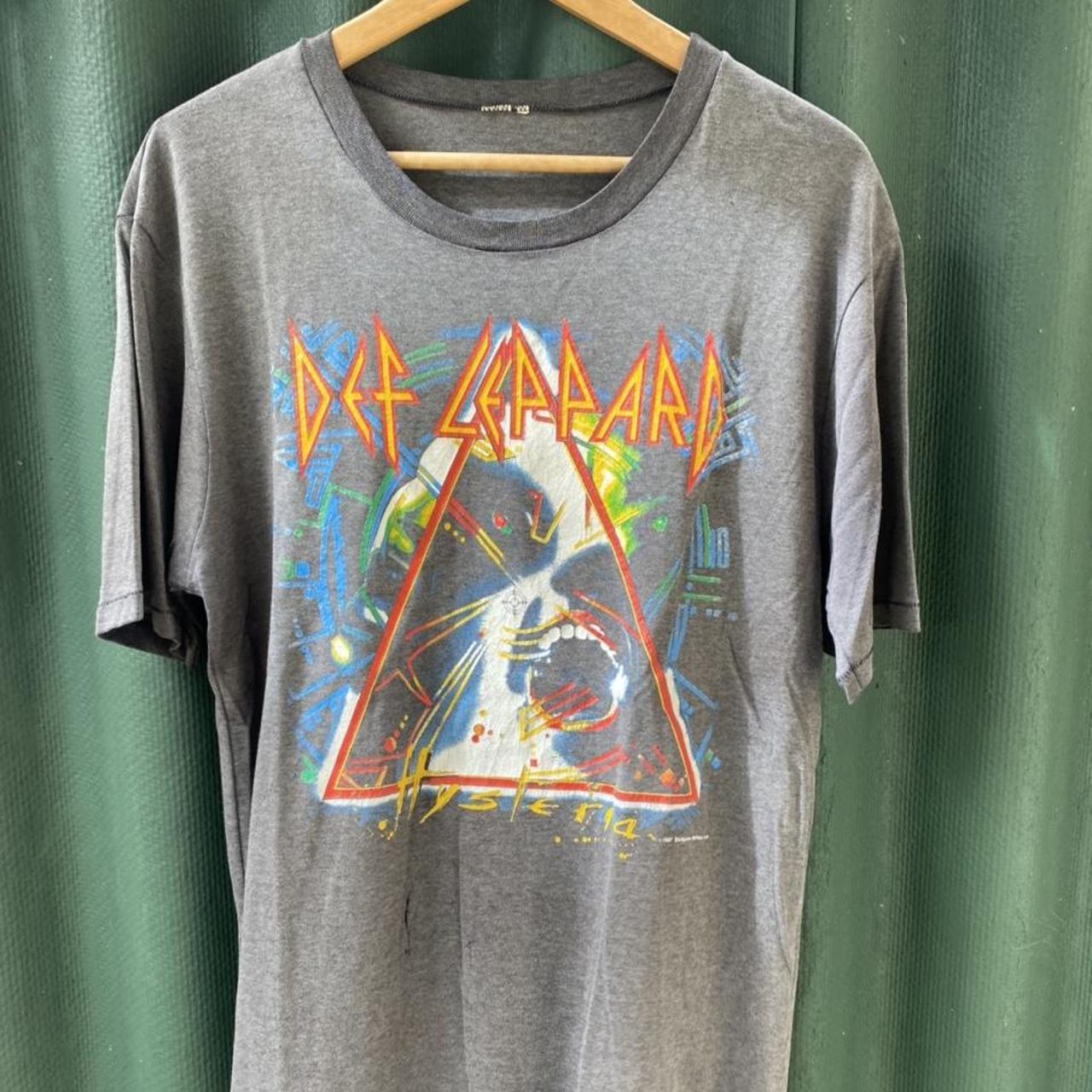 Vintage 1987 Def Leppard Hysteria Tour T-shirt Size... - Depop