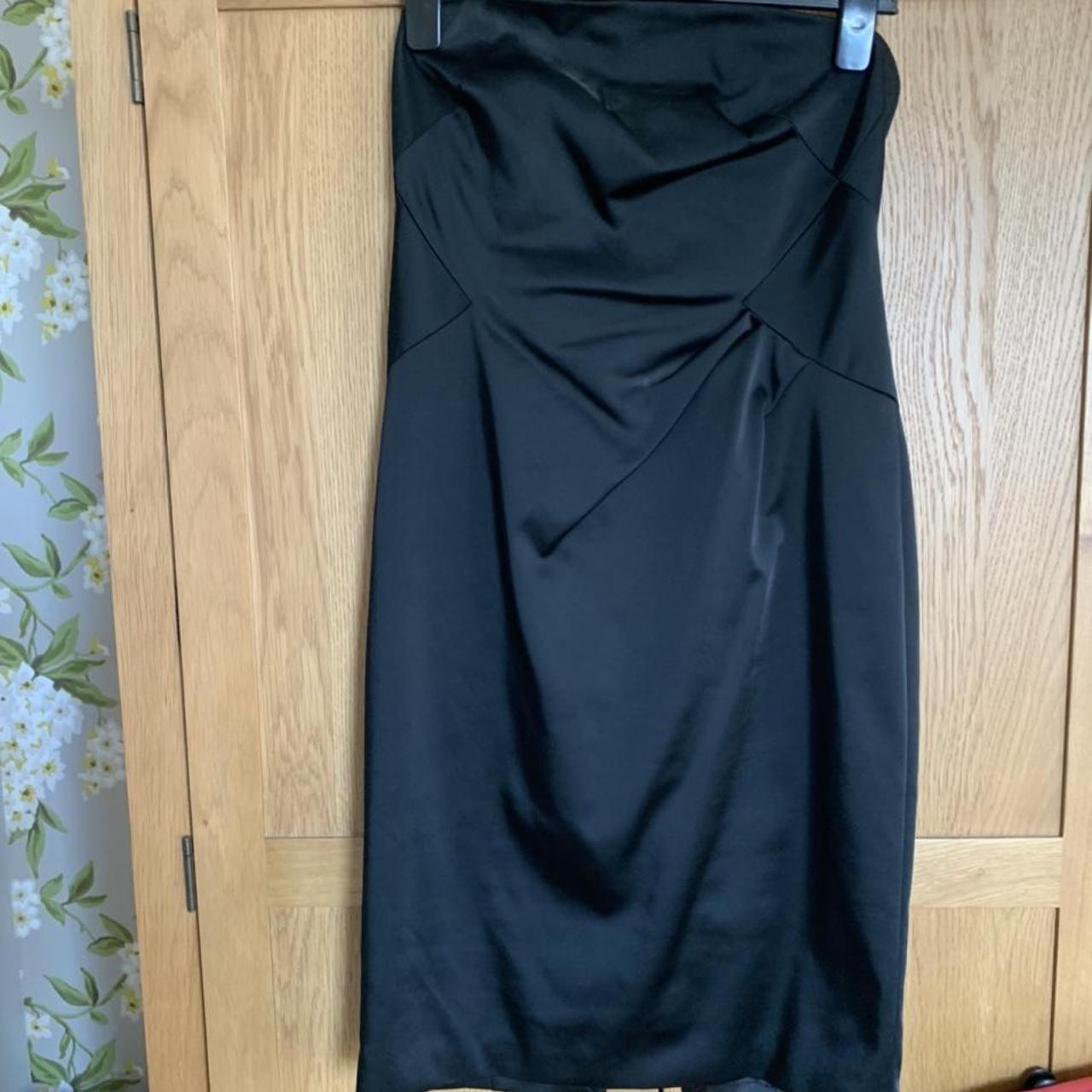 Coast classic black satin strapless dress, ideal for... - Depop