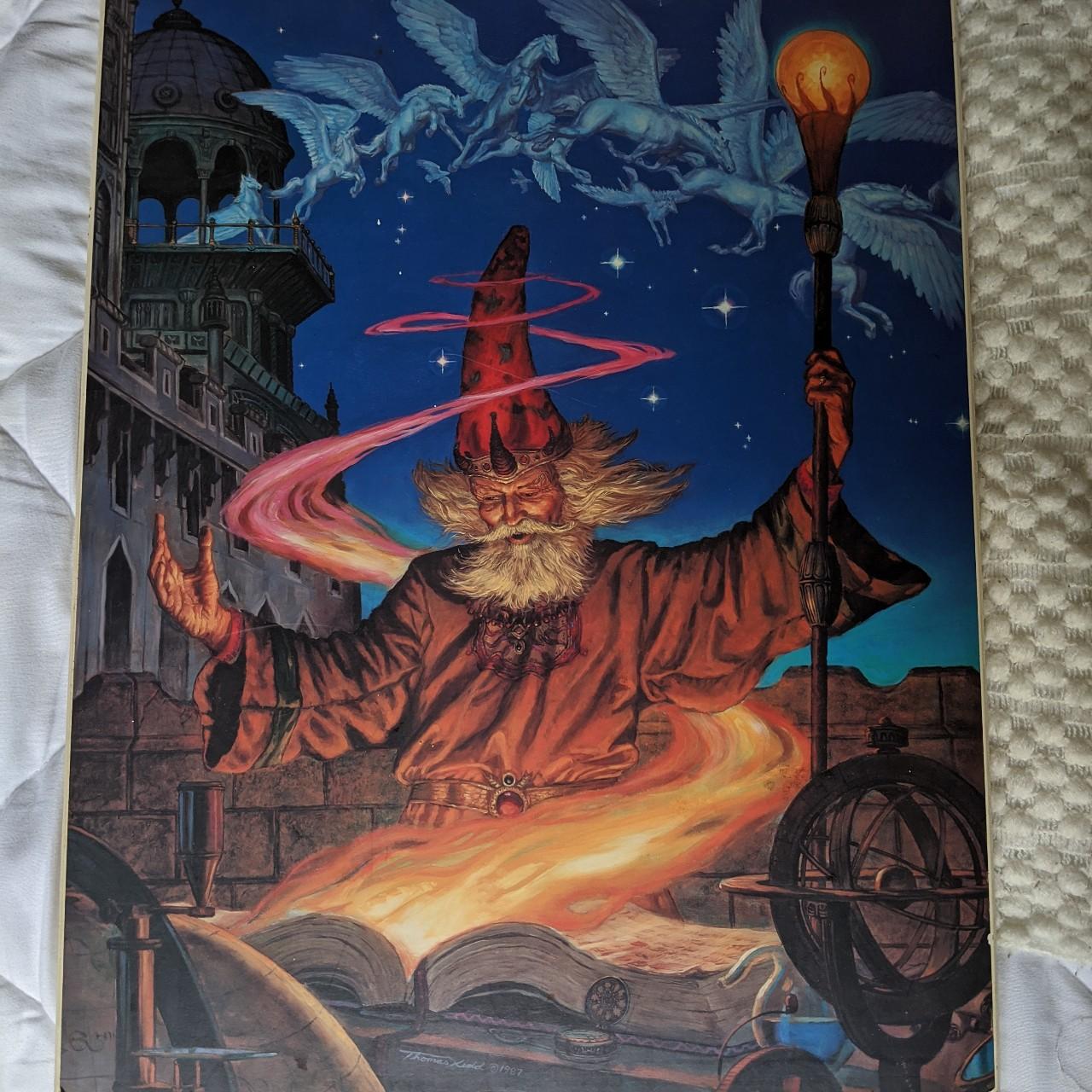 Vintage 80's Trippy Wizard Wall Art!! Surface and | Depop