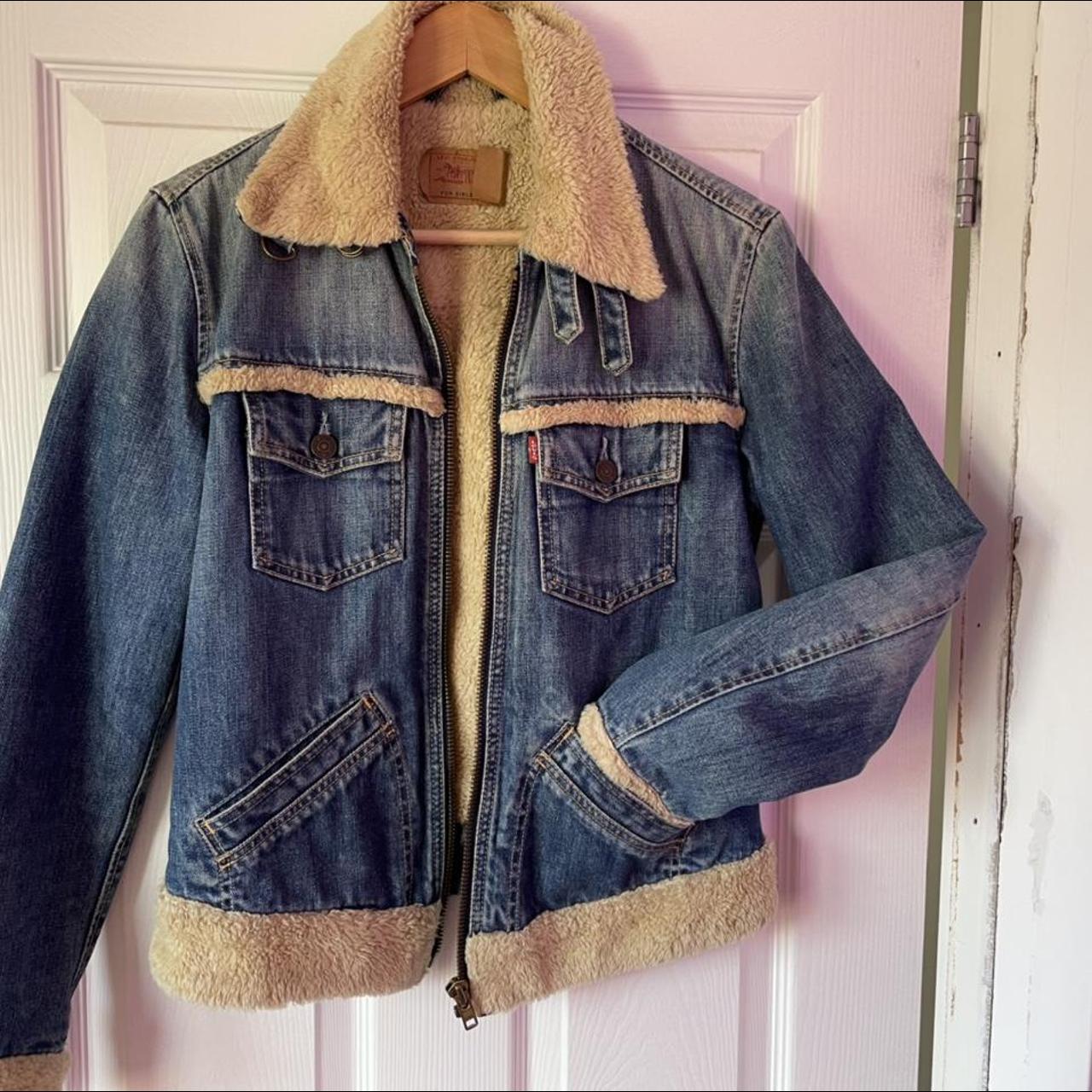 vintage levi's shearling denim jacket