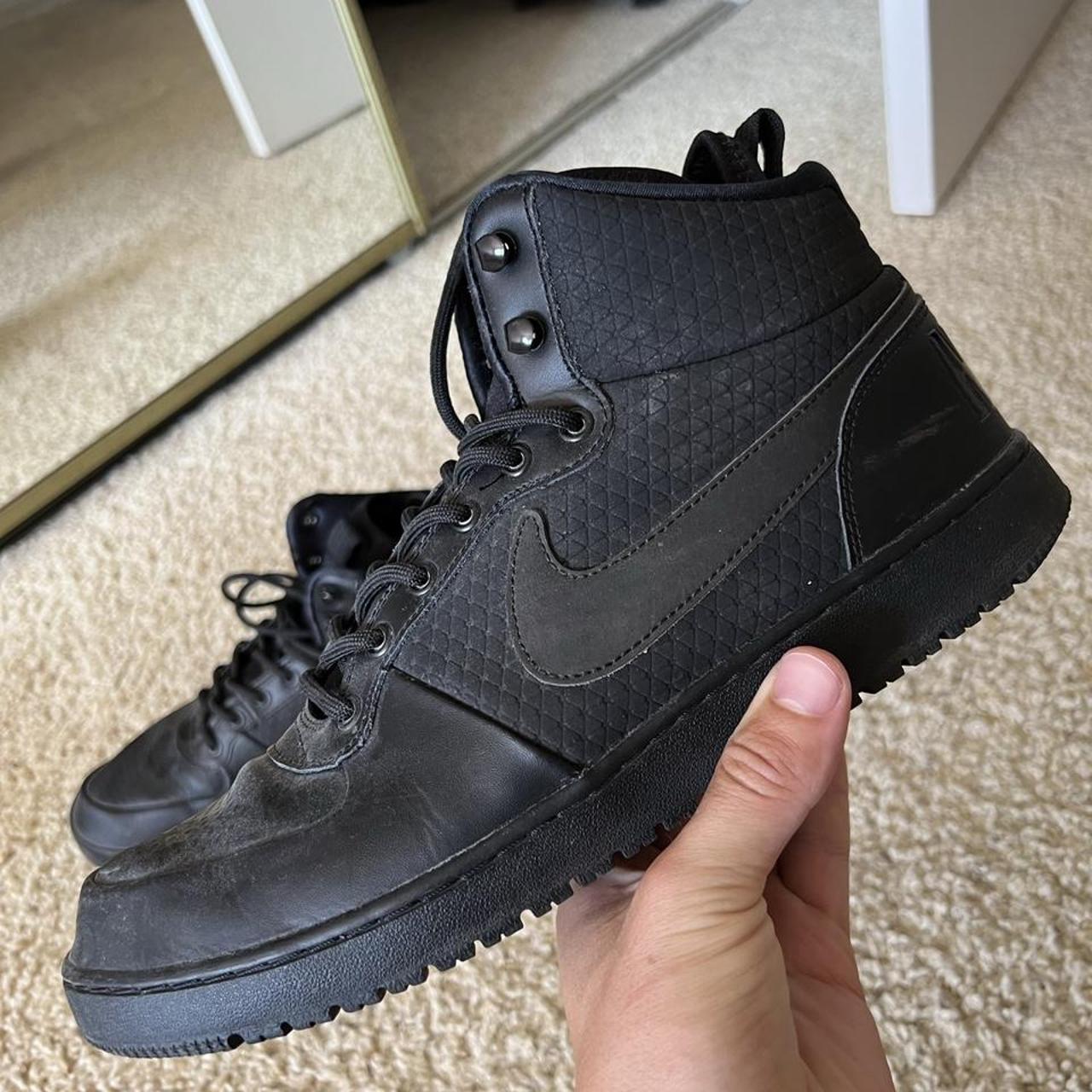 Nike Air Force Black High Tops size 11 - Depop