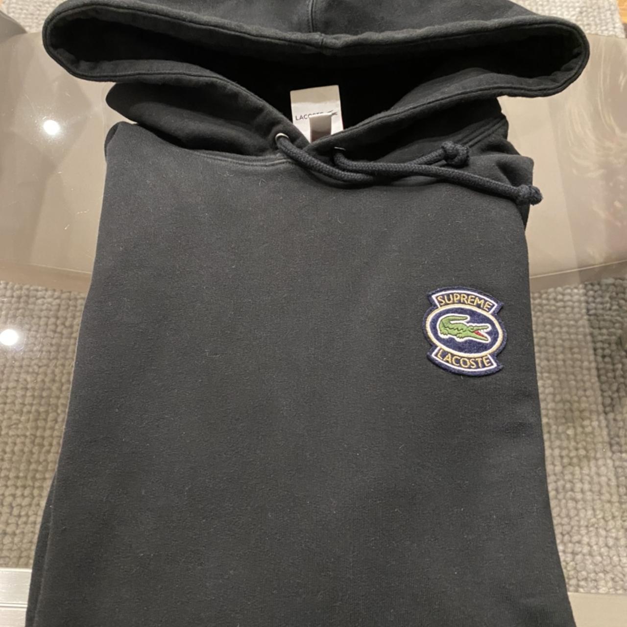 Supreme lacoste 2024 black hoodie