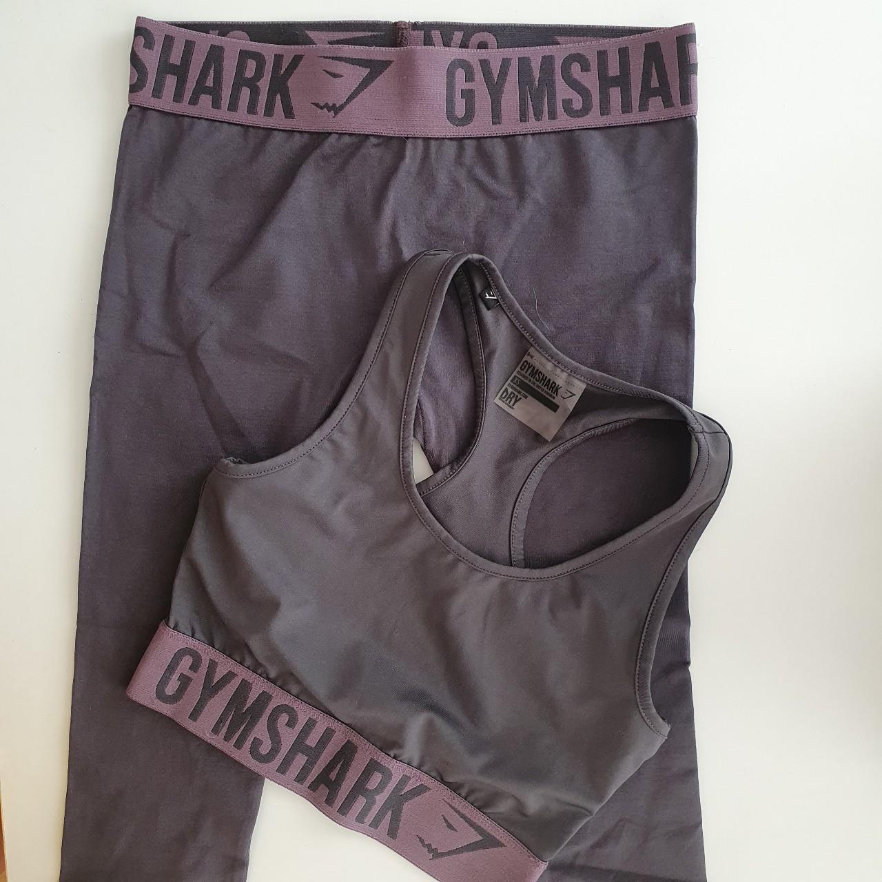 Gym shark grey sports bra and leggings set I am a - Depop