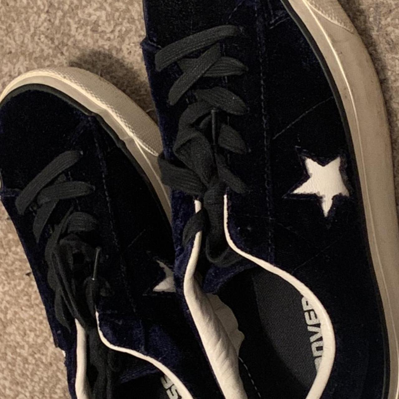 Blue velvet one star platform converse size 3.5... Depop