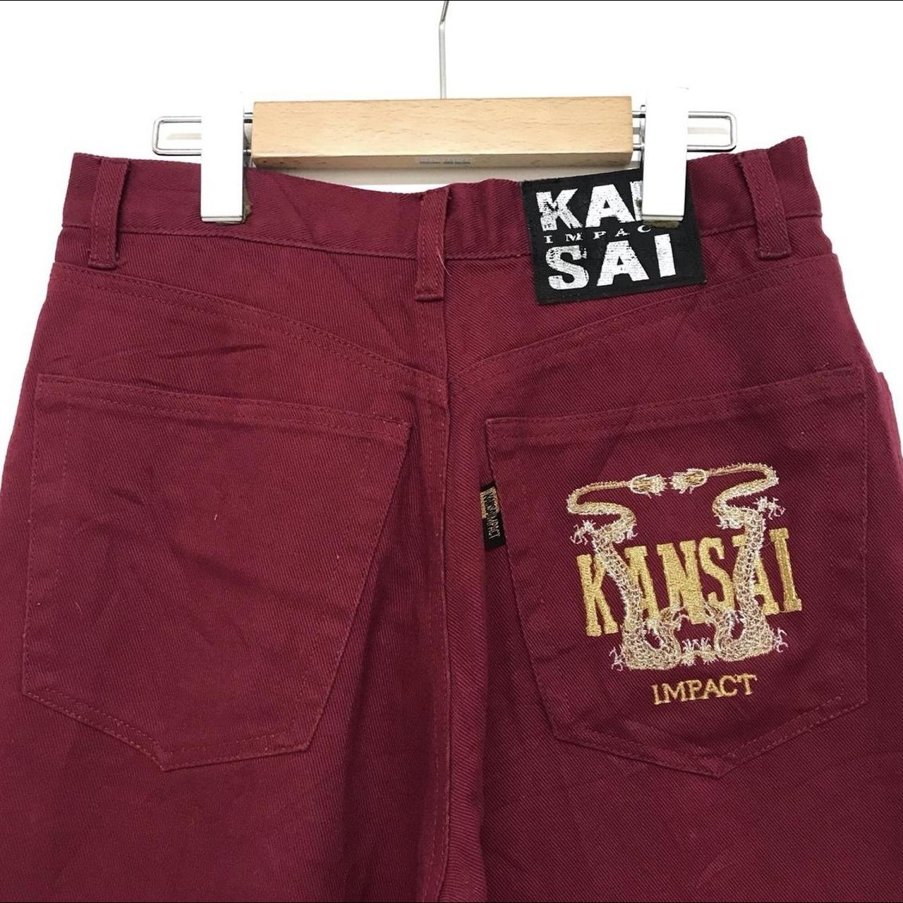 Kansai Yamamoto Men's Red and Burgundy Jeans