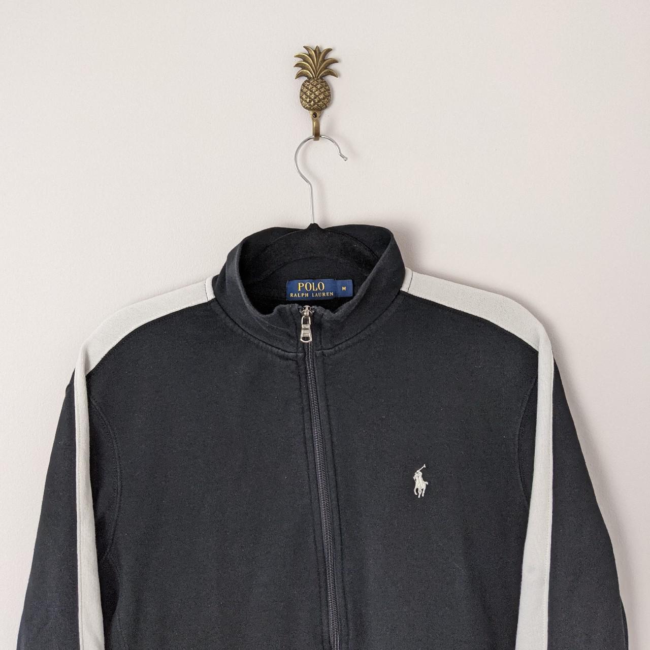 Ralph Lauren Track Jacket in Black with white... Depop