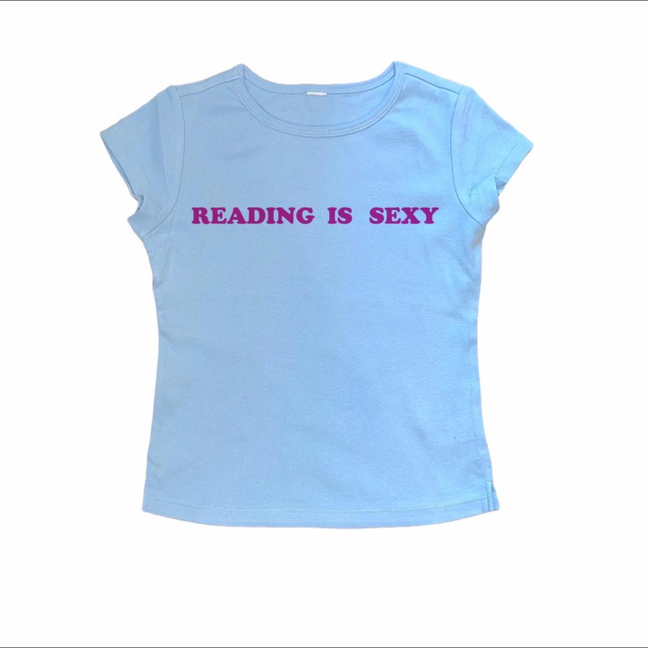 Reading is sexy baby tee with cap sleeves Hand... - Depop