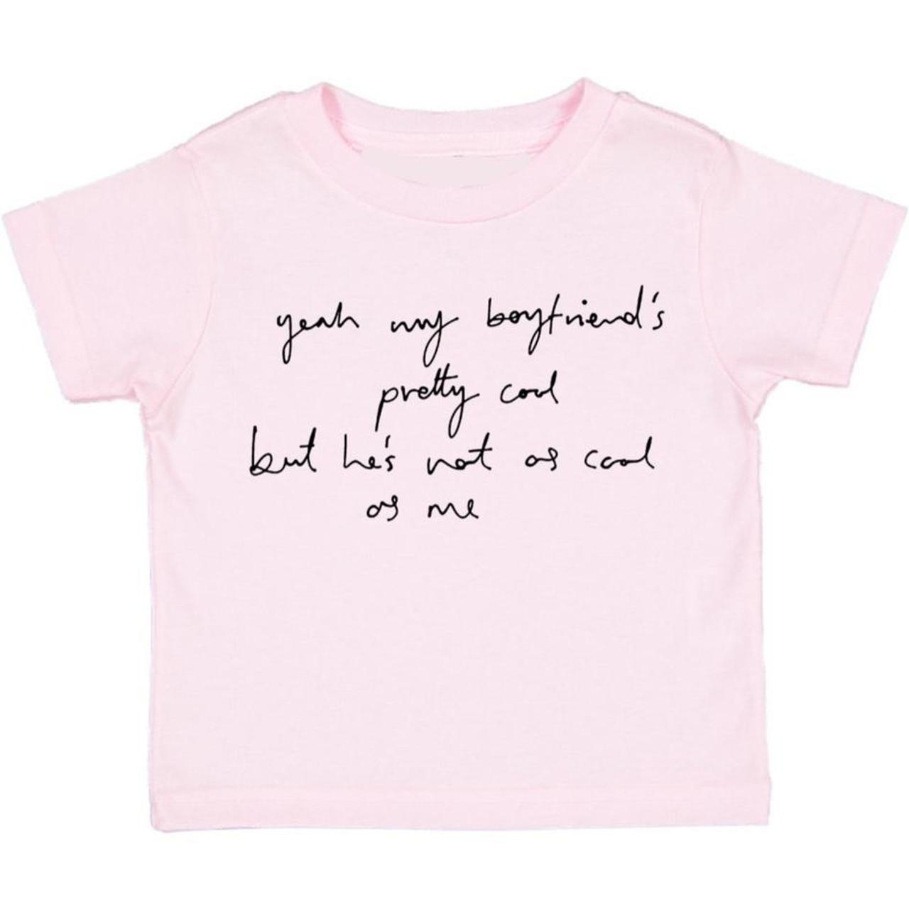 My boyfriend screen printed baby tee 100% cotton... - Depop