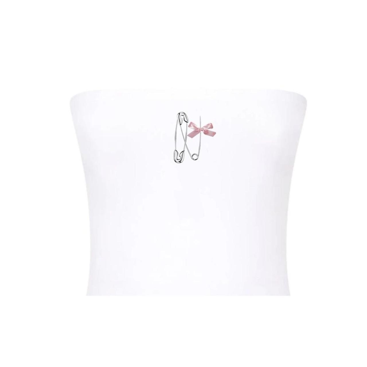 Safety pin ribbon print romanticblue screen printed... Depop