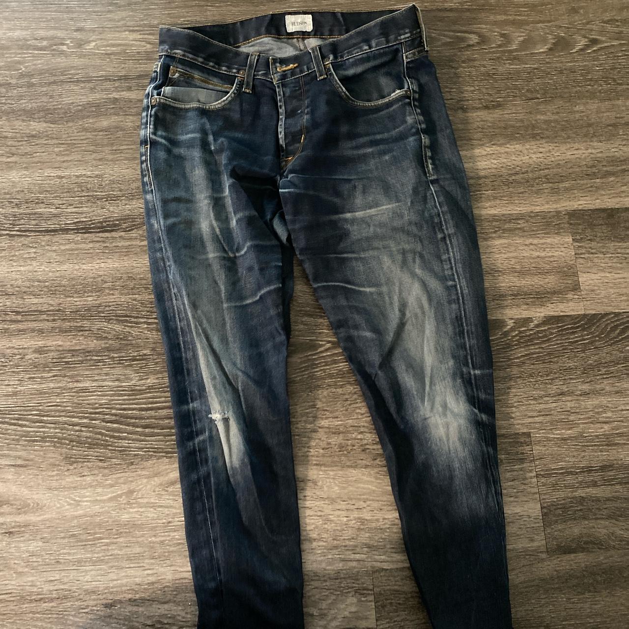 Hudson Jeans Men's Navy and Blue Trousers