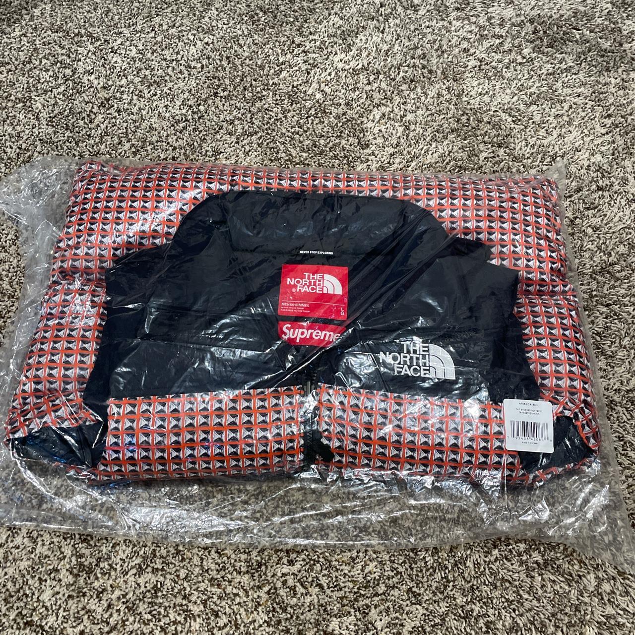 Supreme X TNF Studded Nuptse Vest Red, Brand new...