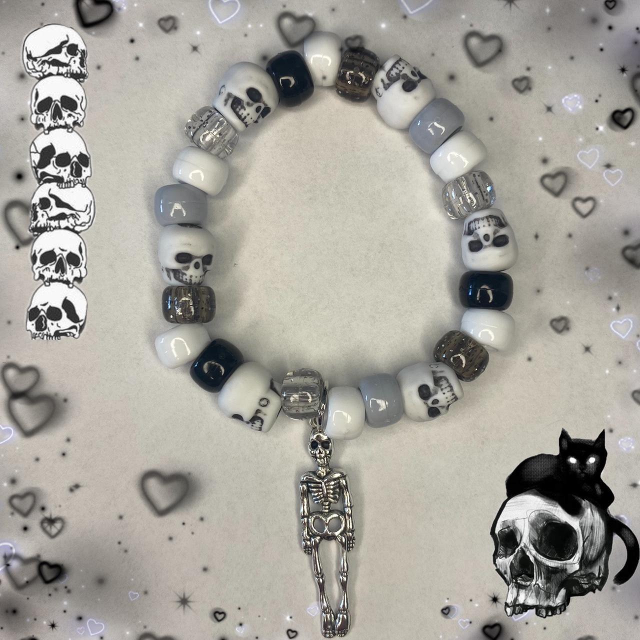 White Skull Bead Bracelet