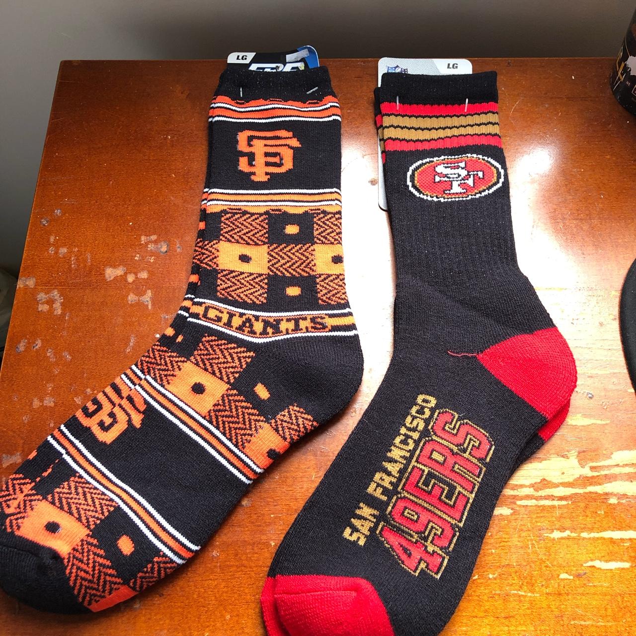 Sf giants and Sf 49ers holiday edition socks NEVER - Depop