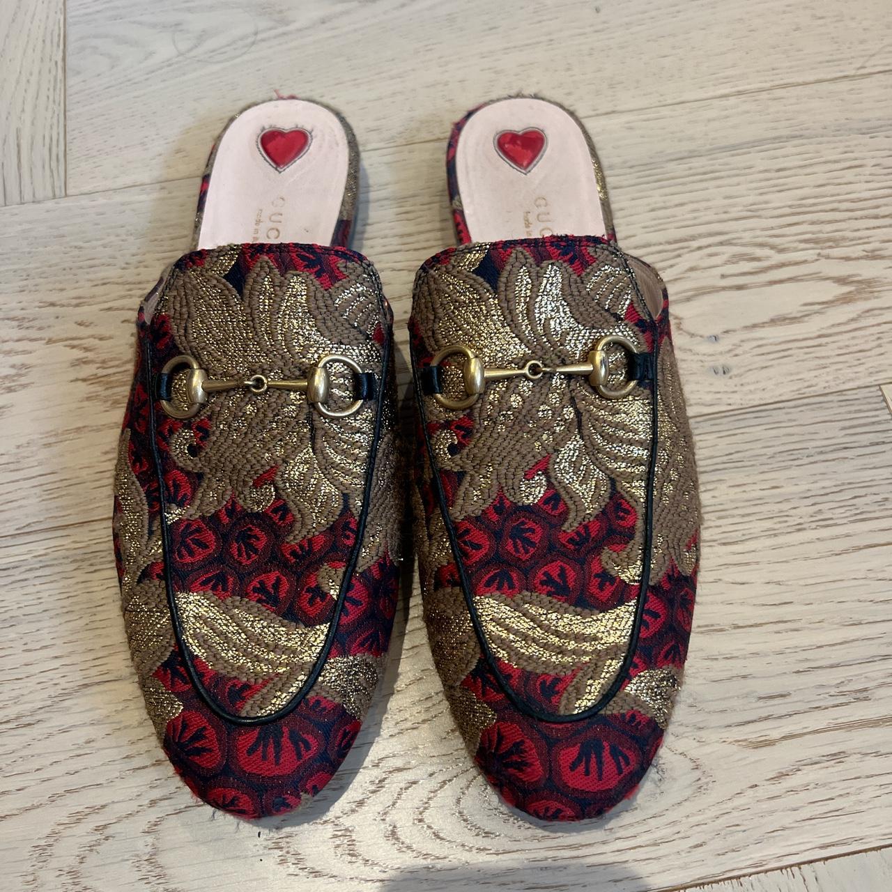 Gucci red princetown store slipper