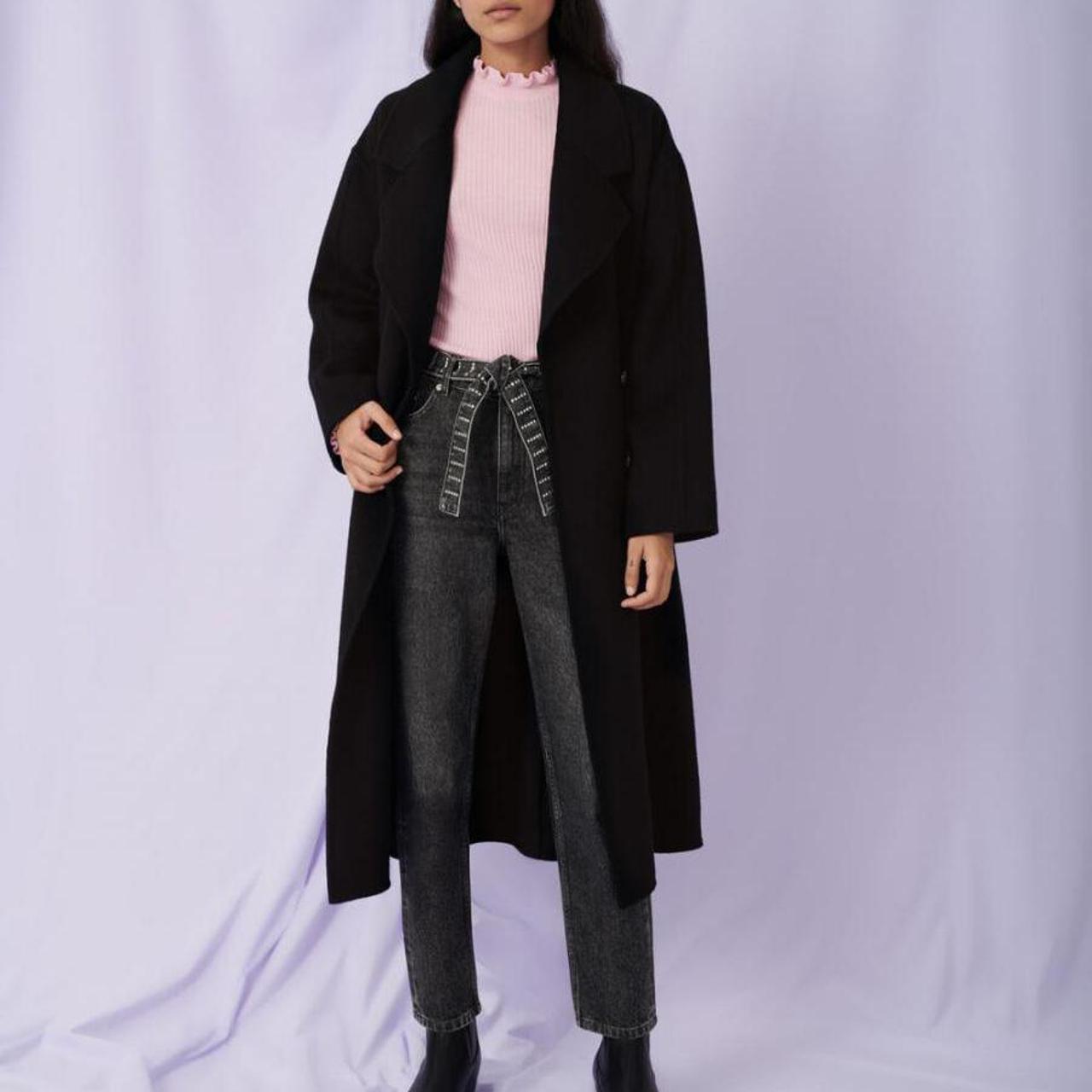 maje belted double face coat