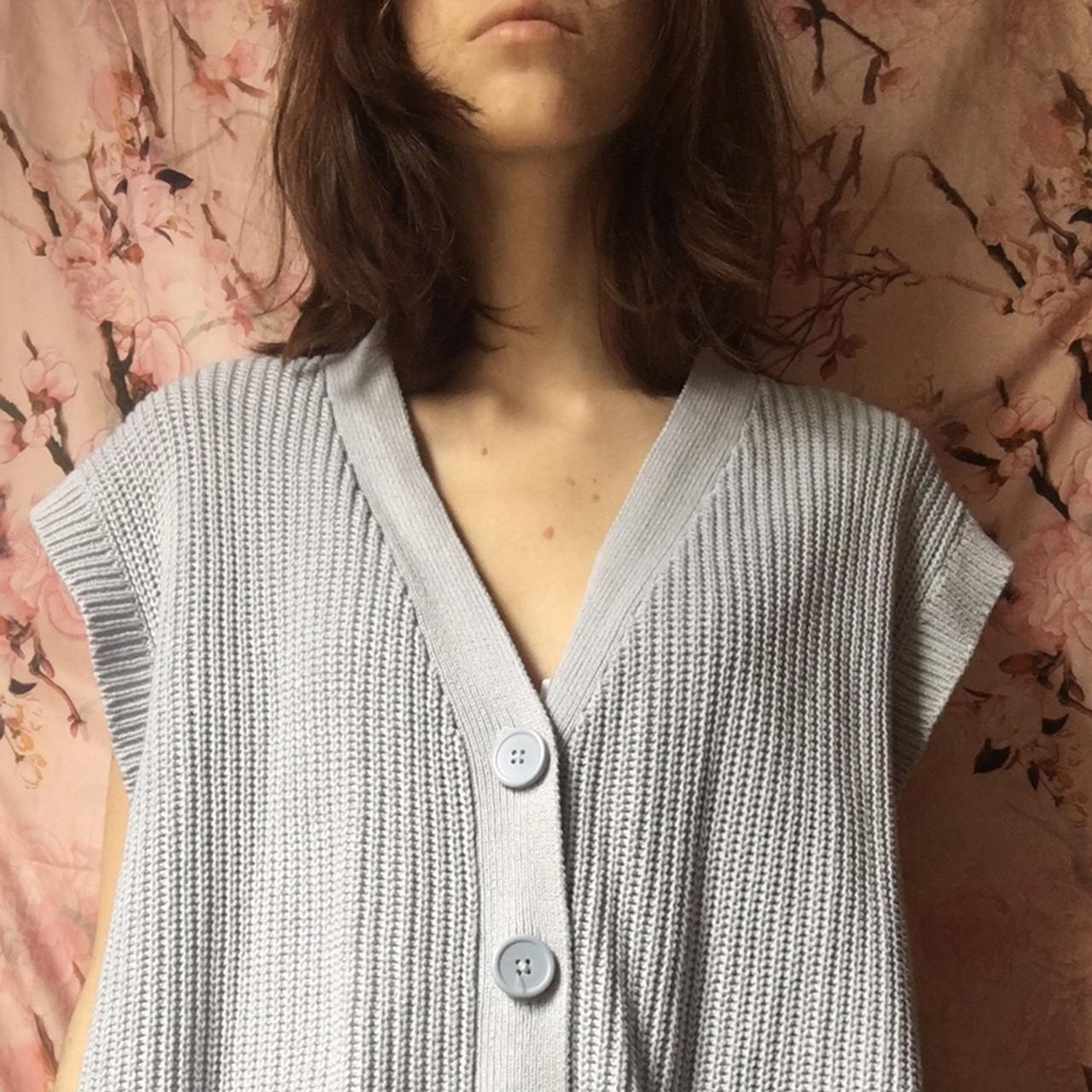 Blue sweater vest / cardigan style jumper Modelled... Depop