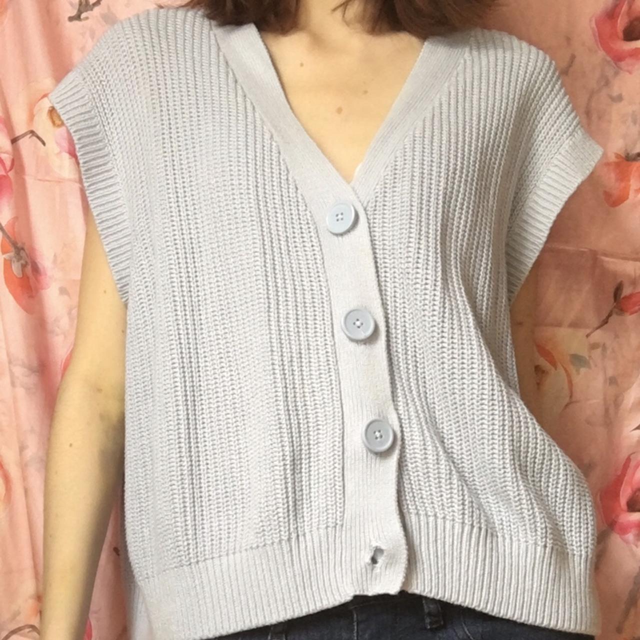 Blue sweater vest / cardigan style jumper Modelled... Depop