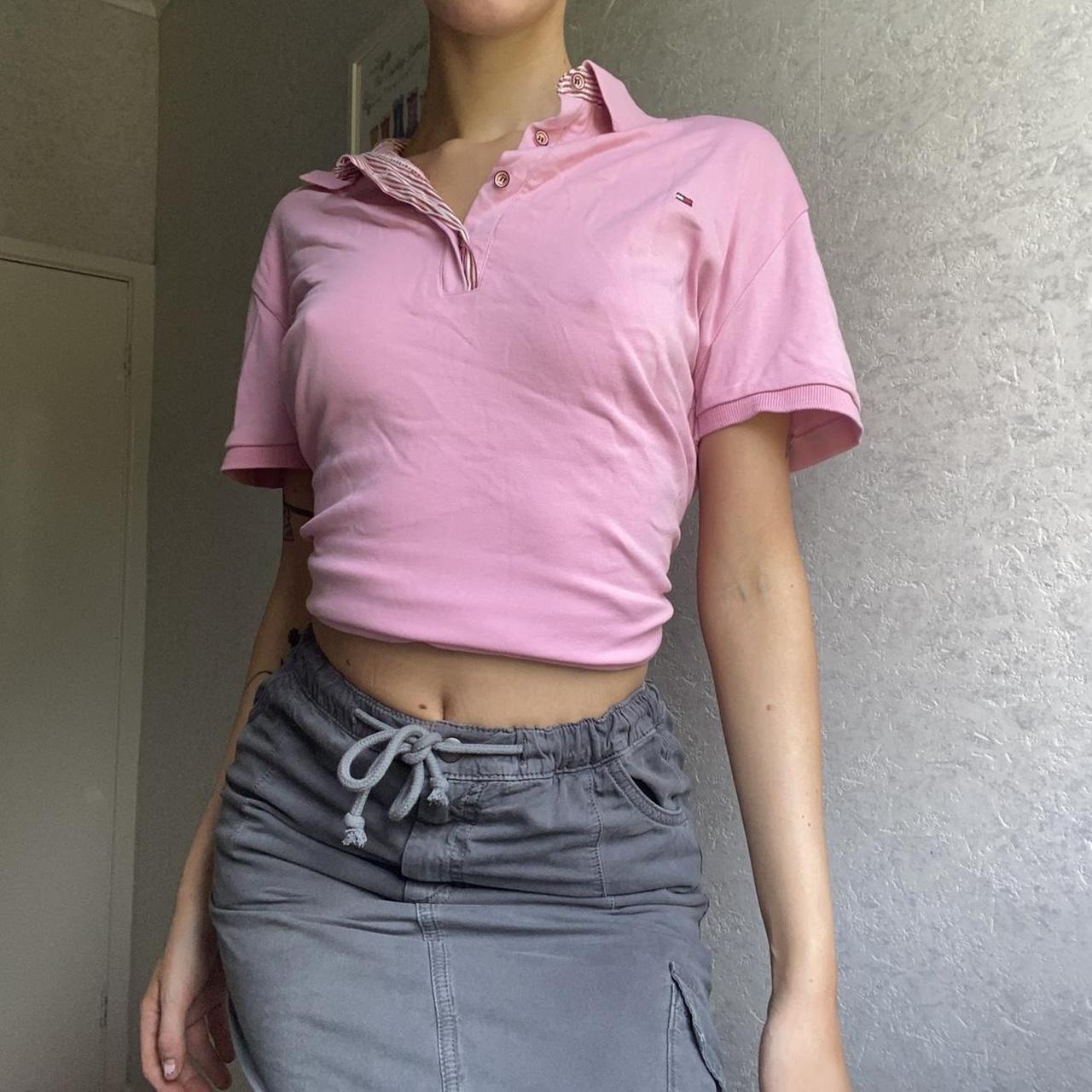 Vintage Pink Tommy Hilfiger Polo Item is super... - Depop