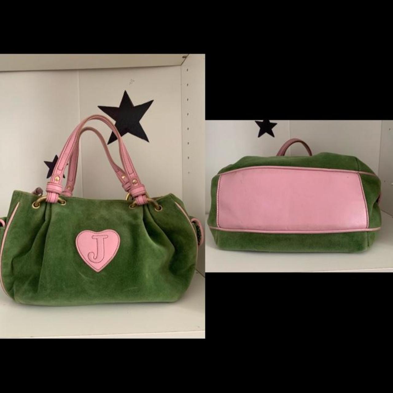 stunning green velour juicy couture bag