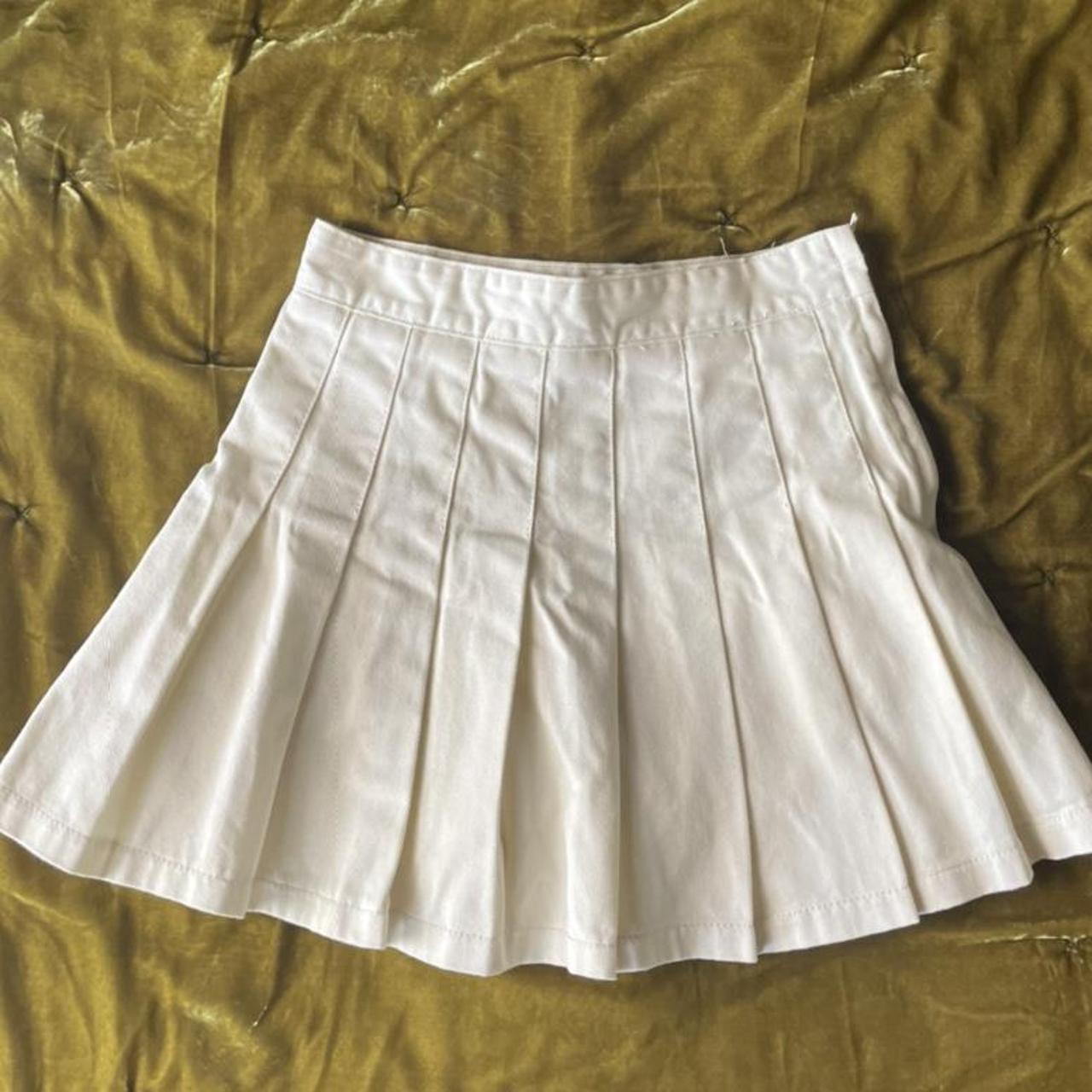 white Brandy Melville pleated tennis skirt w/ shorts... Depop