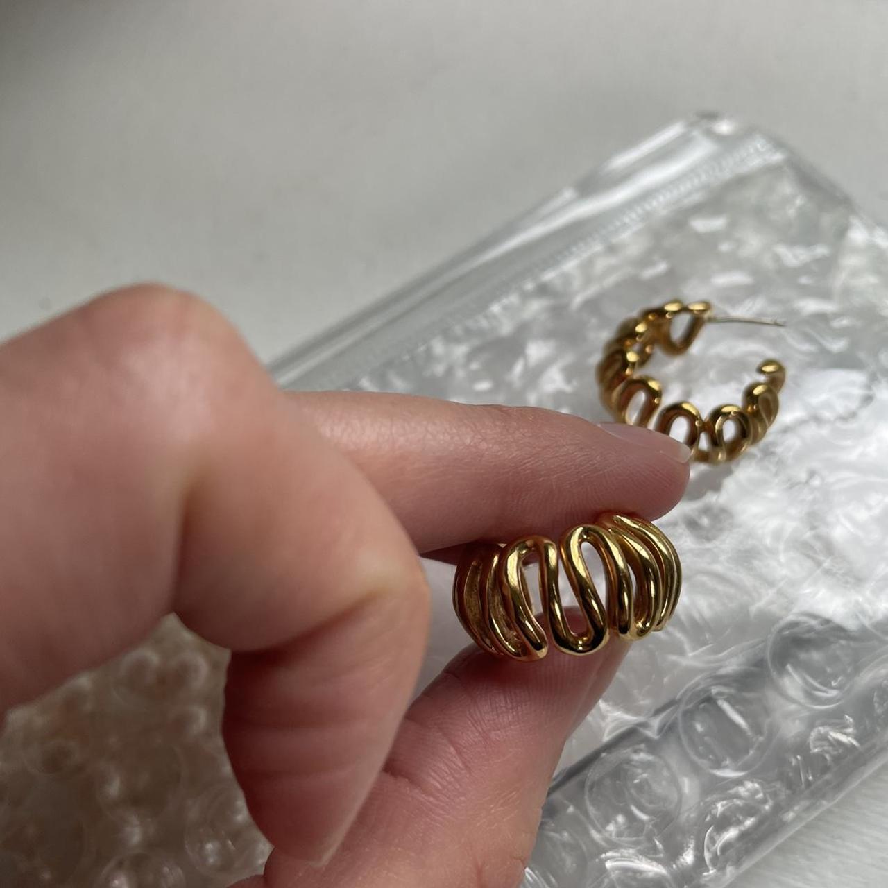 Product Image 3 - Handcrafted #SapirBachar #swirl #goldhoops. Excellent