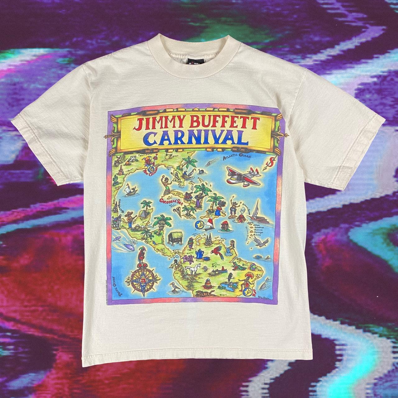 ☄️Jimmy Buffett 1998 Carnival Tour Shirt Nice... - Depop