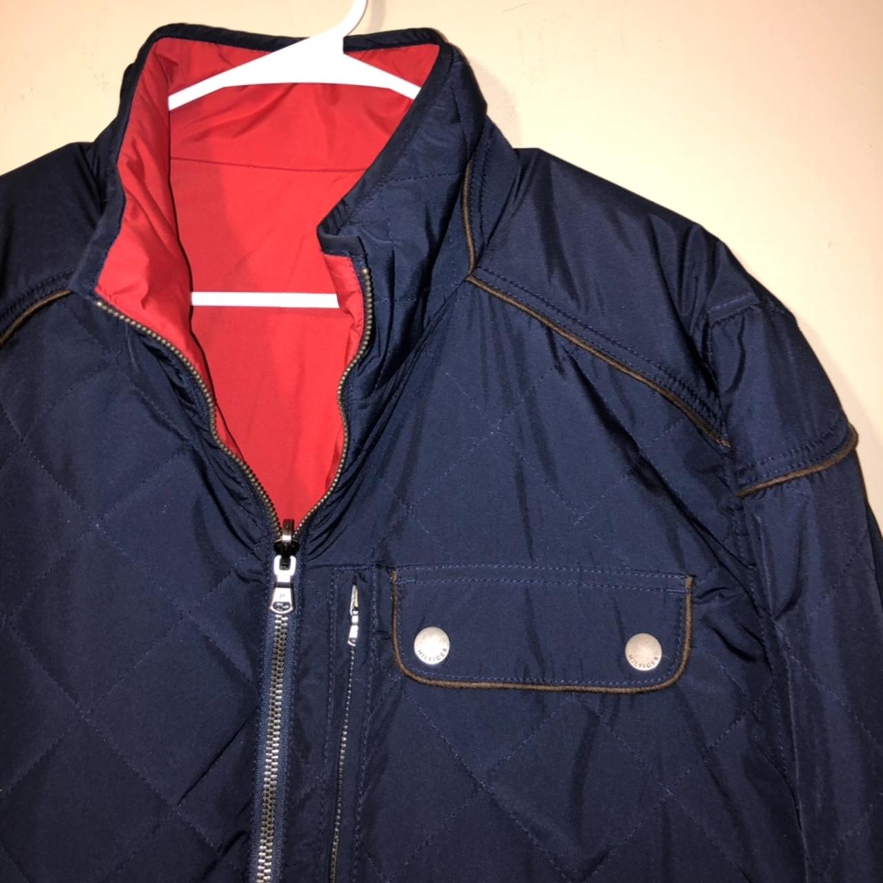 - Tommy Hilfiger reversible winter puffer jacket... - Depop