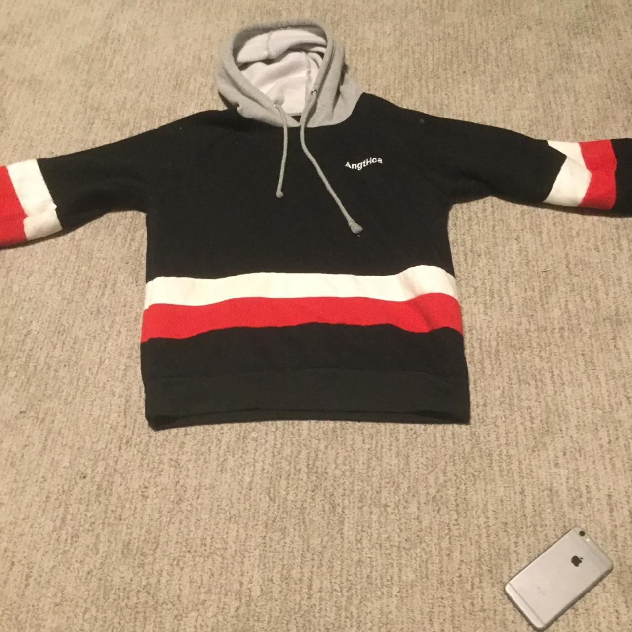 Supreme nike striped discount hoodie