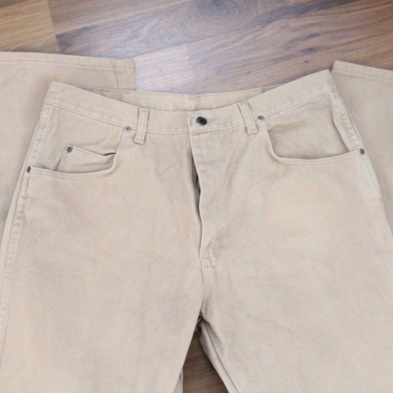 Vintage Wrangler Rugged Wear Tan High Rise Jeans... - Depop