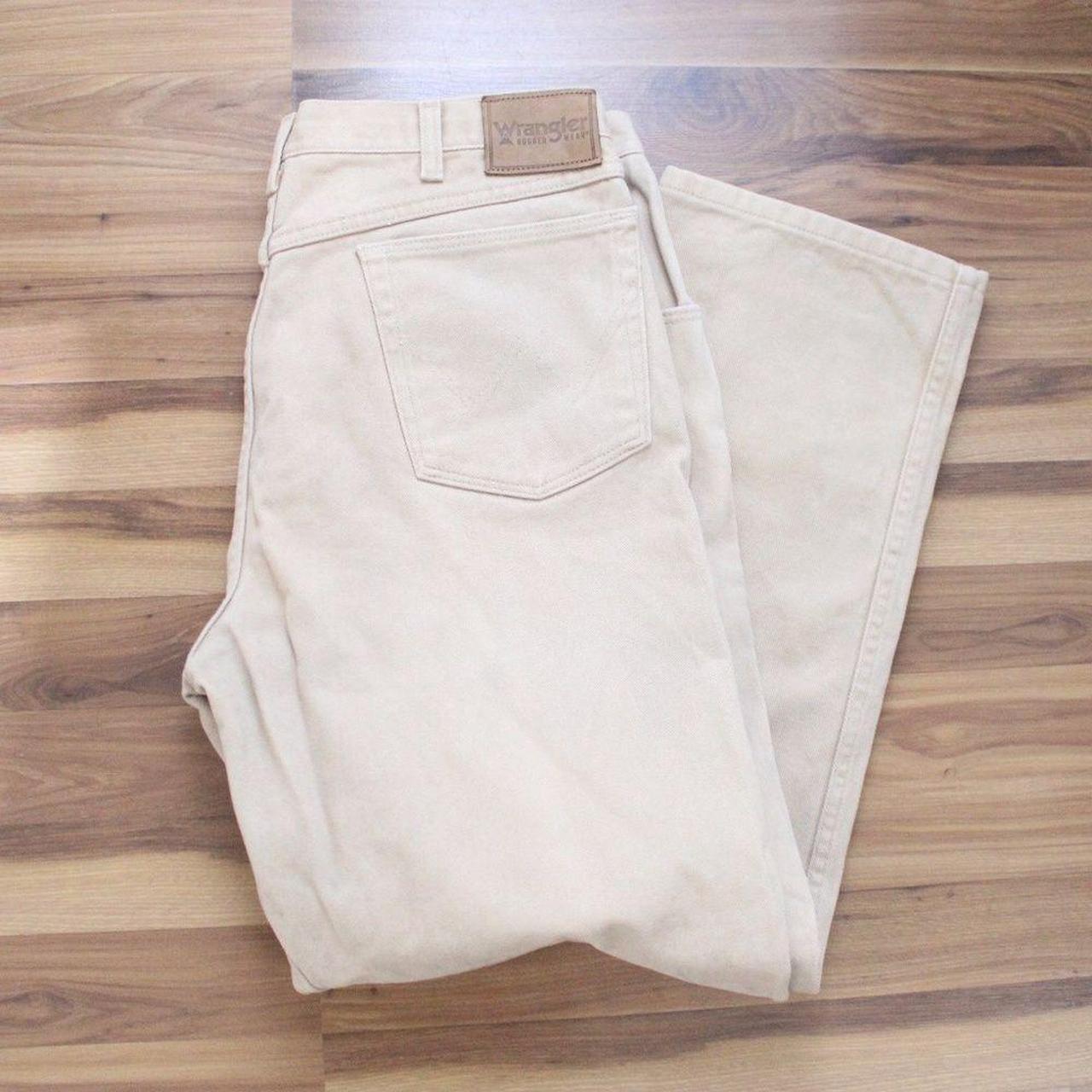 Vintage Wrangler Rugged Wear Tan High Rise Jeans... - Depop