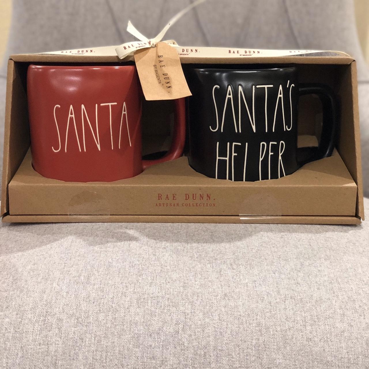 RAE DUNN CHRISTMAS MUG SET RAE DUNN RED MATTE SANTA... Depop