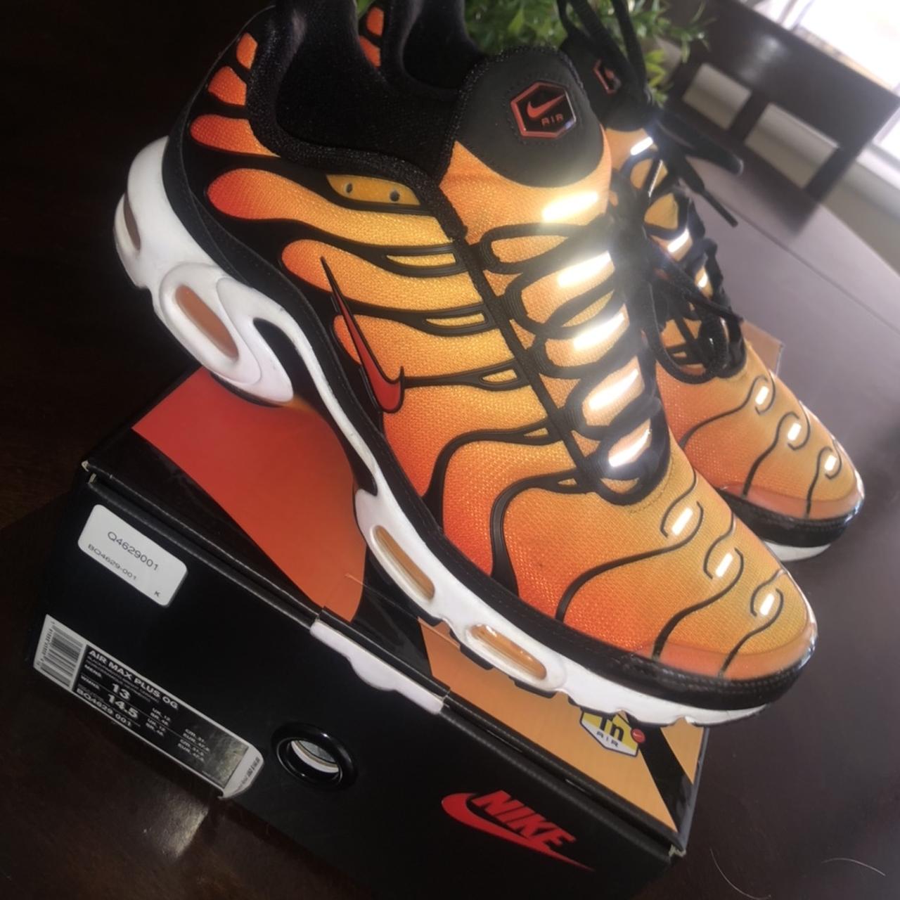 Nike Air Max Plus Black Pimiento Bright. Depop