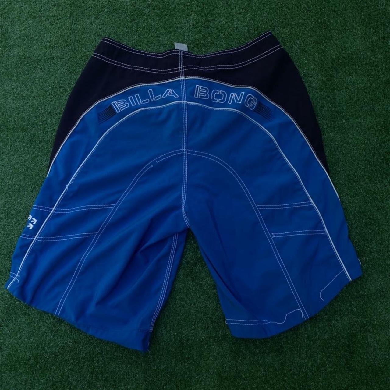 Billabong Men's Blue and White Swimbriefsshorts Depop