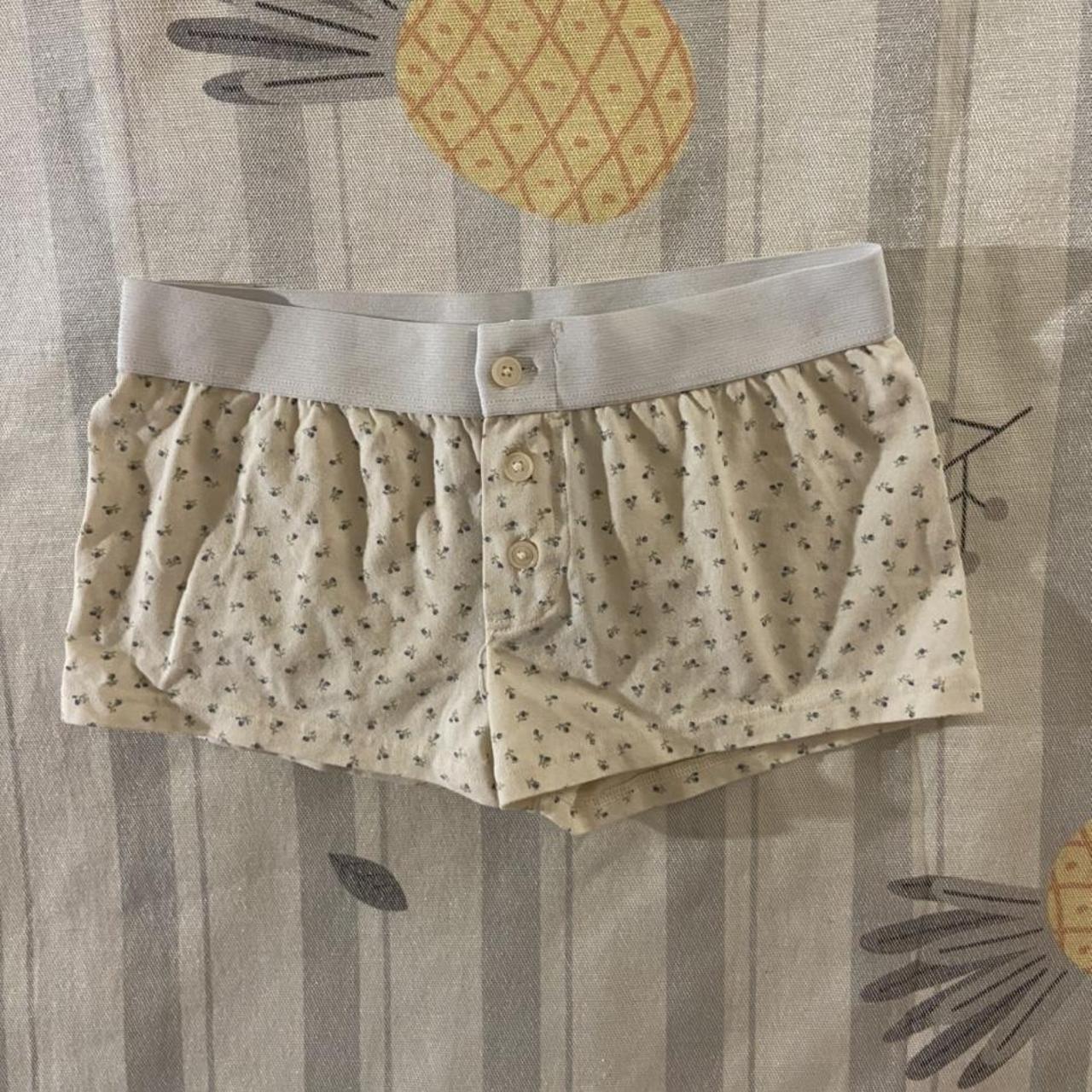 Brandy Melville Floral Boyshort Underwear New with... - Depop